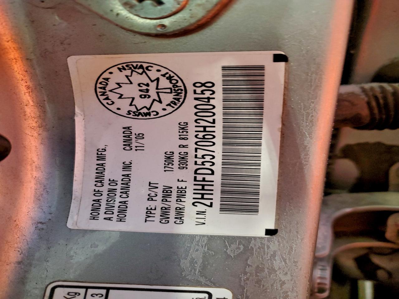 2006 Acura Csx Premium Серебряный vin: 2HHFD55706H200458