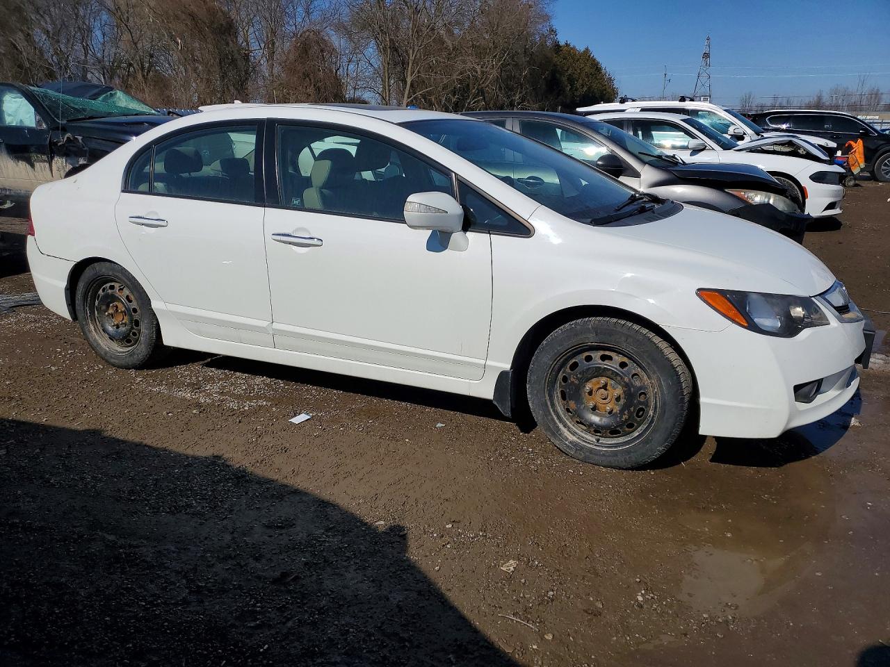 2009 Acura Csx White vin: 2HHFD56599H200394