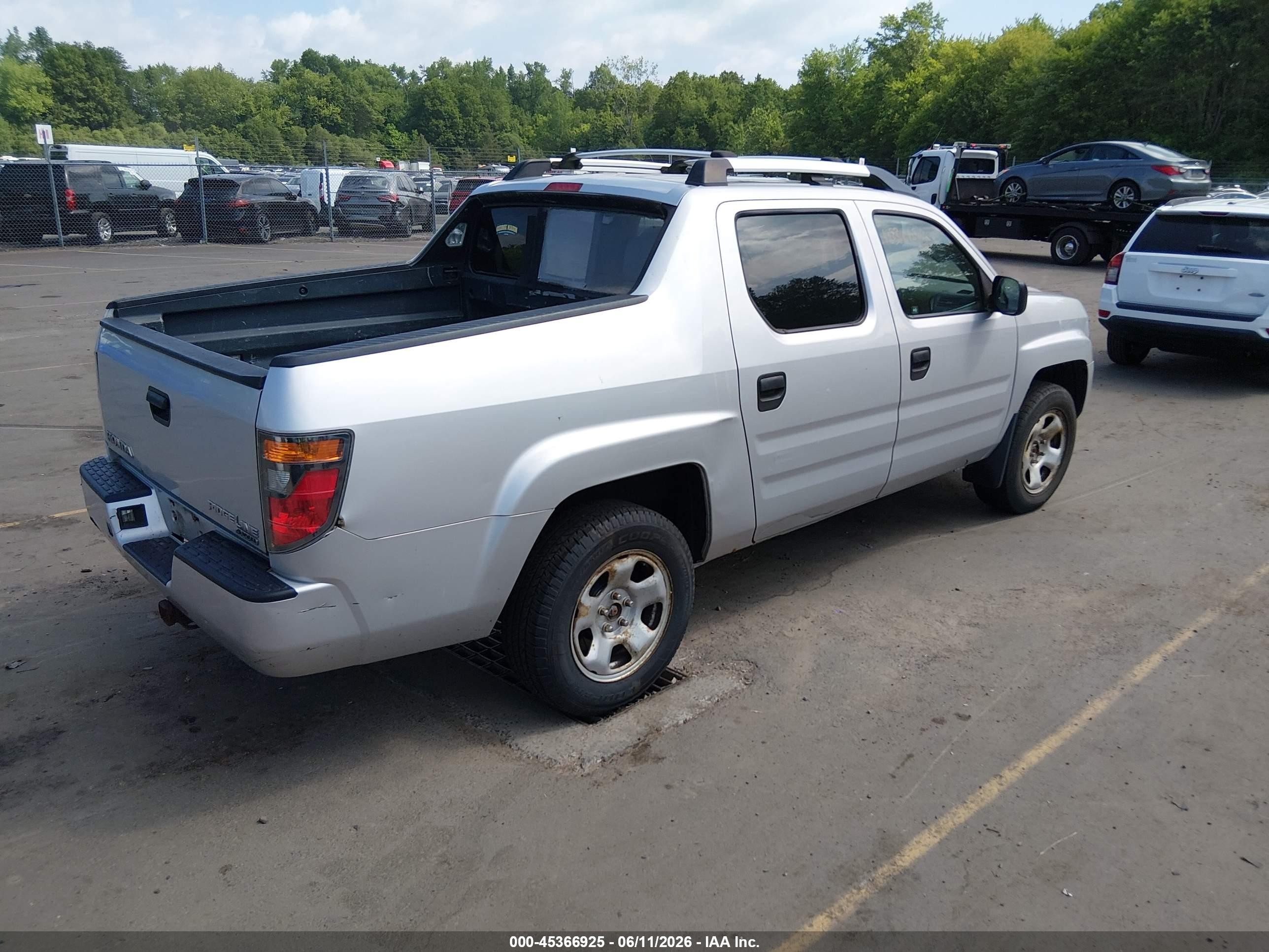 2007 Honda Ridgeline Rt Silver vin: 2HJYK16227H517331