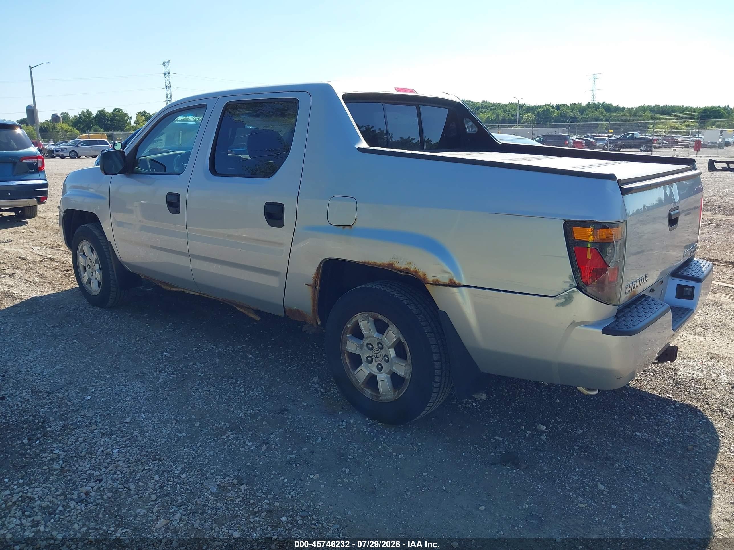 2007 Honda Ridgeline Rt Silver vin: 2HJYK16287H513557
