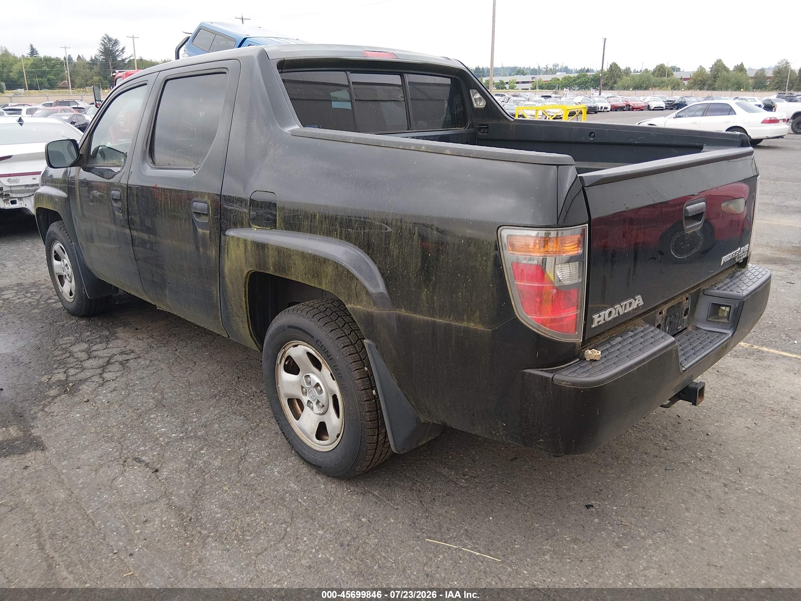 2008 Honda Ridgeline Rt Black vin: 2HJYK16288H500468