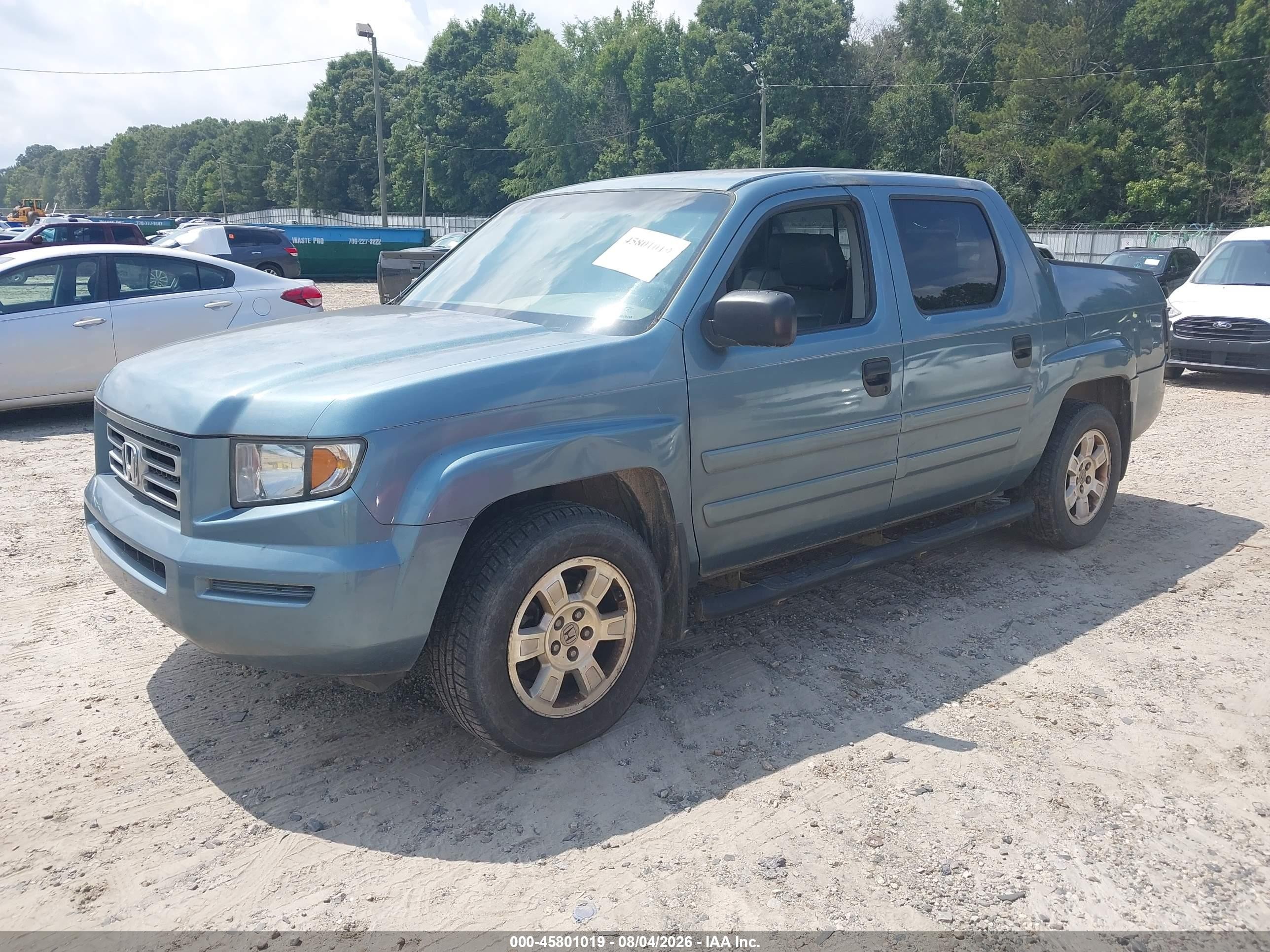 2008 Honda Ridgeline Rt Light Blue vin: 2HJYK16298H513357