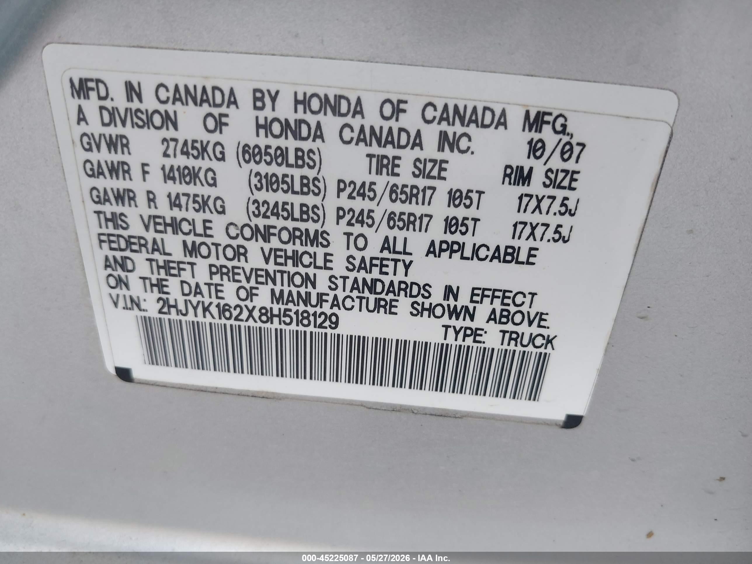 2008 Honda Ridgeline Rt Серебряный vin: 2HJYK162X8H518129