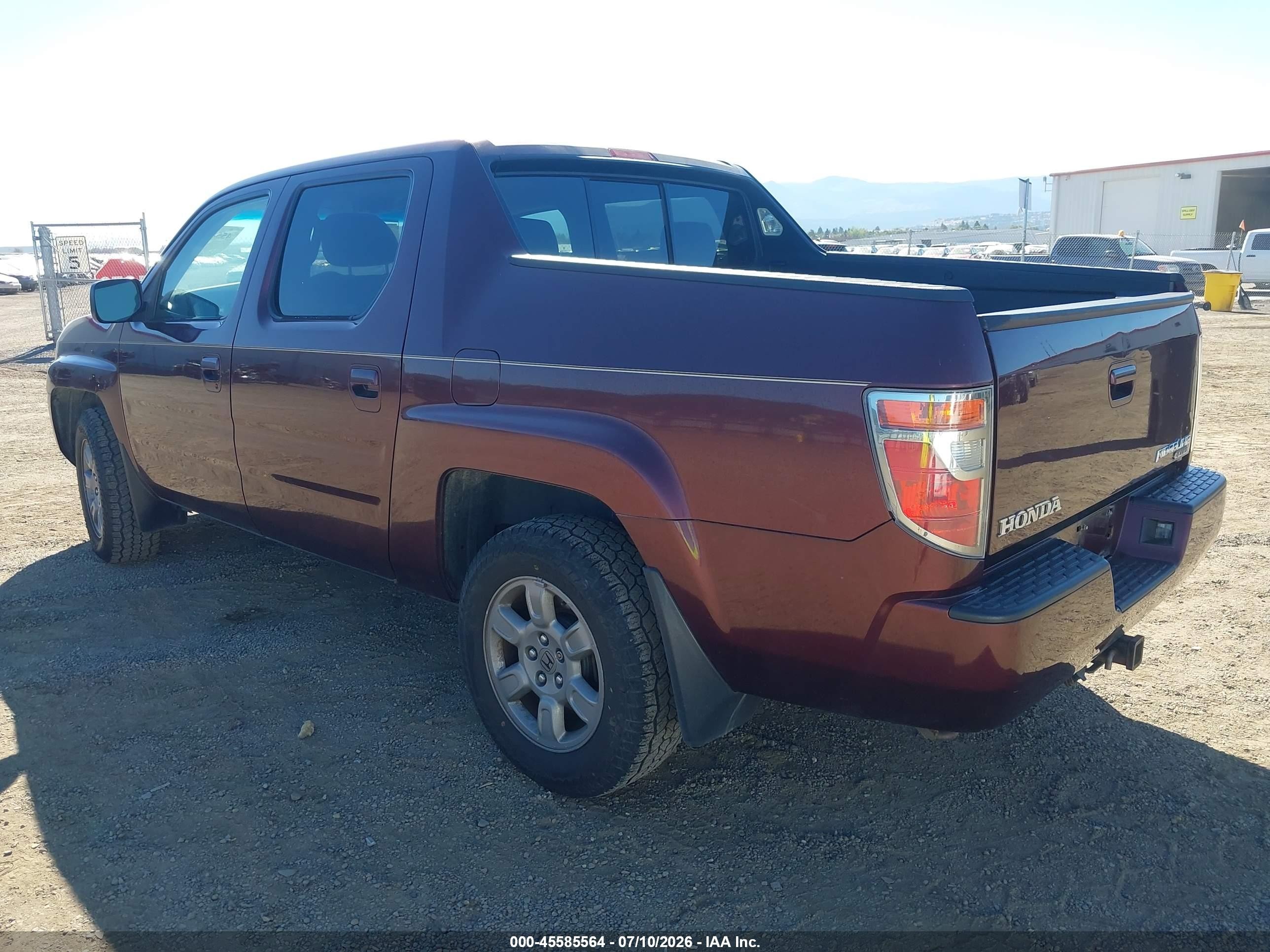 2007 Honda Ridgeline Rtx Maroon vin: 2HJYK16307H520298