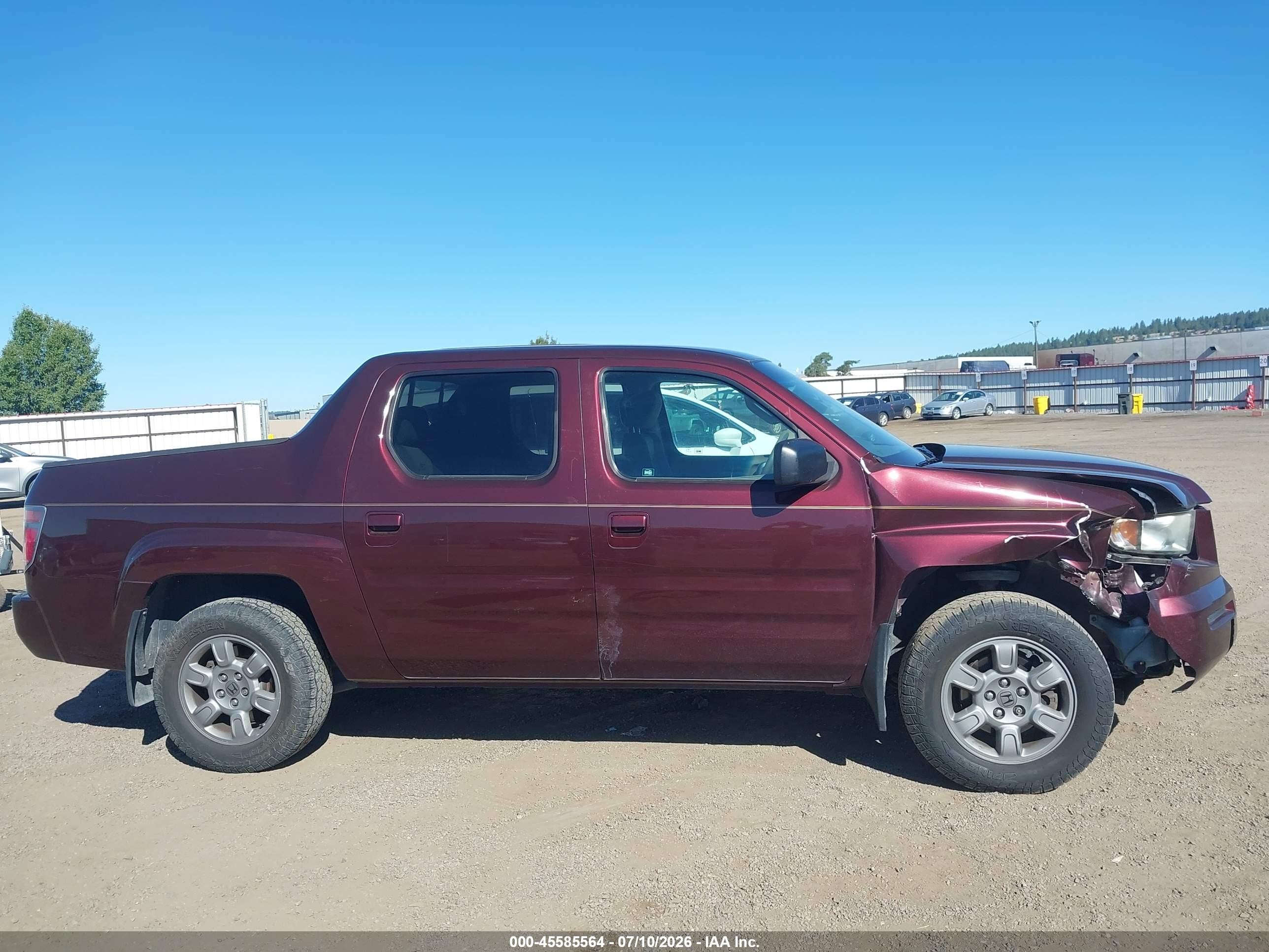 2007 Honda Ridgeline Rtx Maroon vin: 2HJYK16307H520298