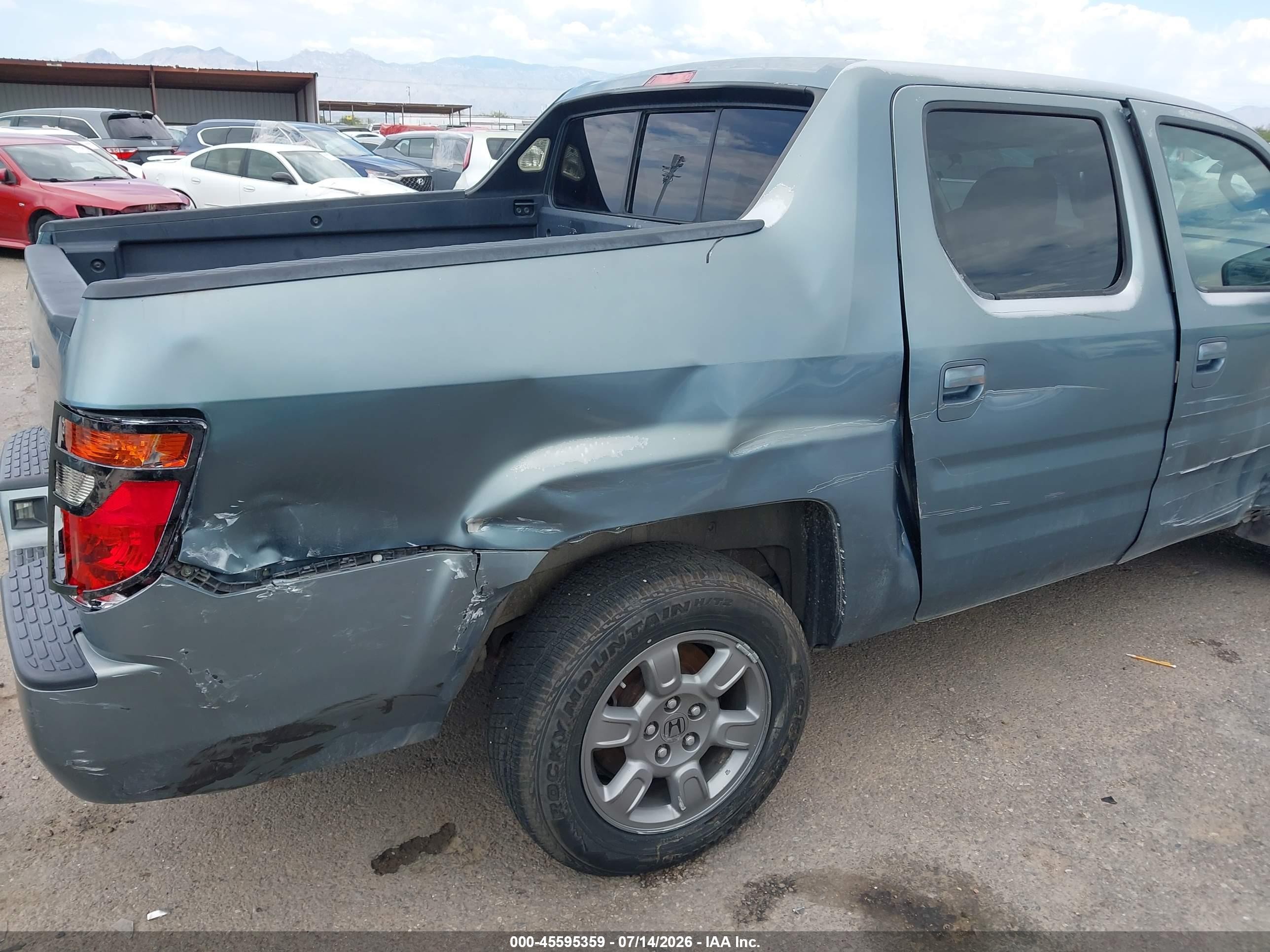 2007 Honda Ridgeline Rtx Green vin: 2HJYK16337H530839