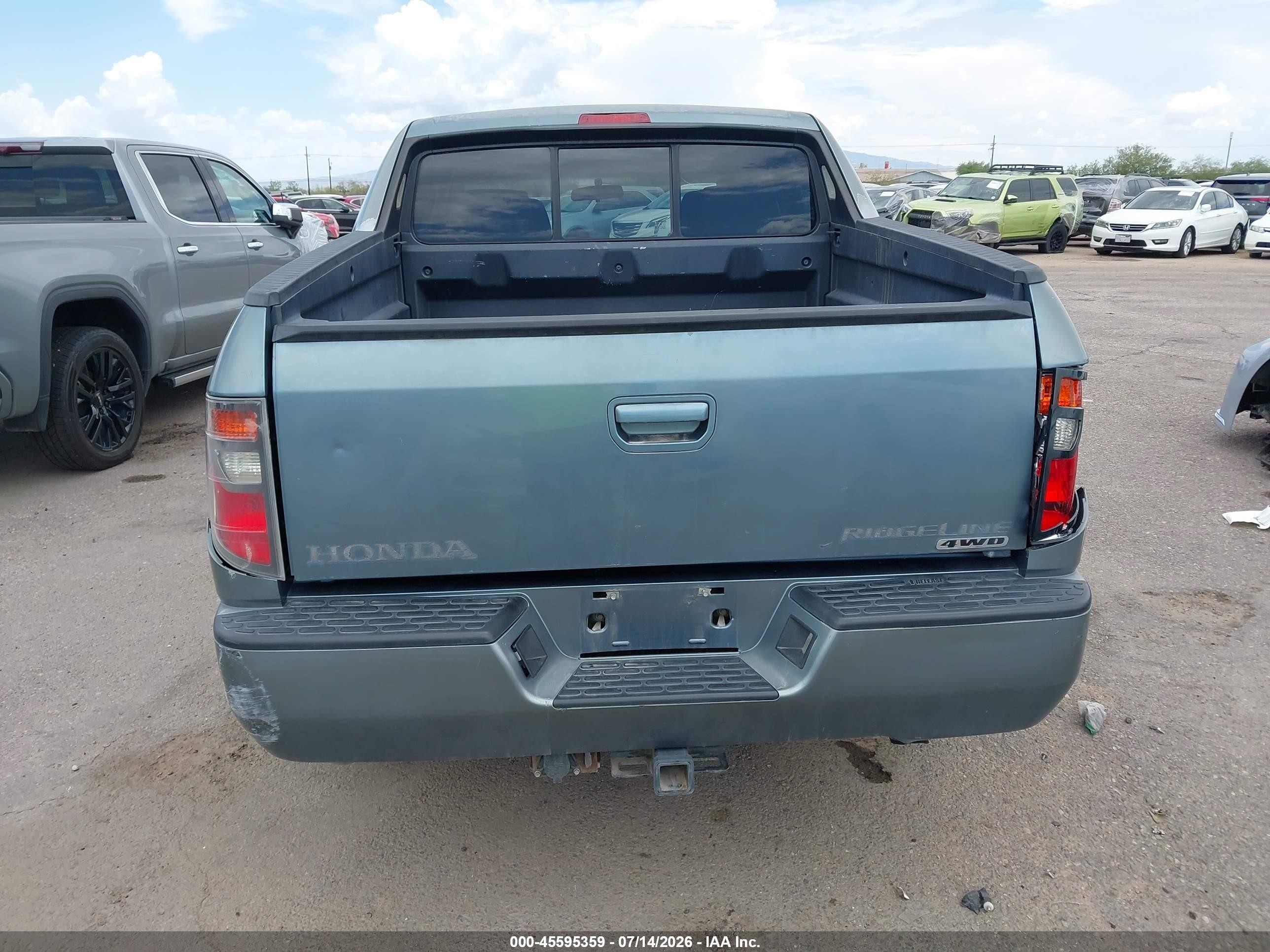2007 Honda Ridgeline Rtx Green vin: 2HJYK16337H530839