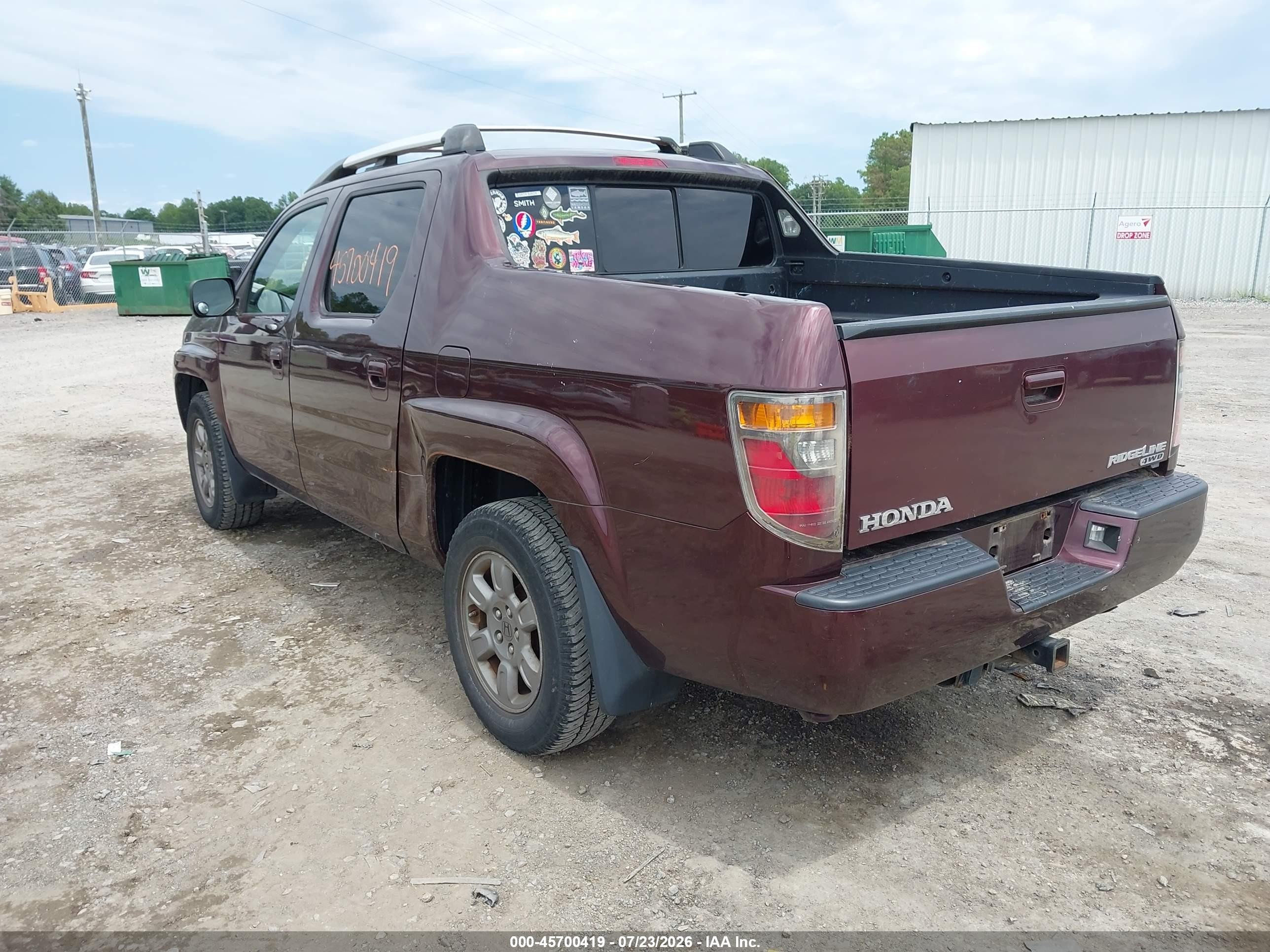 2007 Honda Ridgeline Rtx Темно-бордовый vin: 2HJYK16367H511394