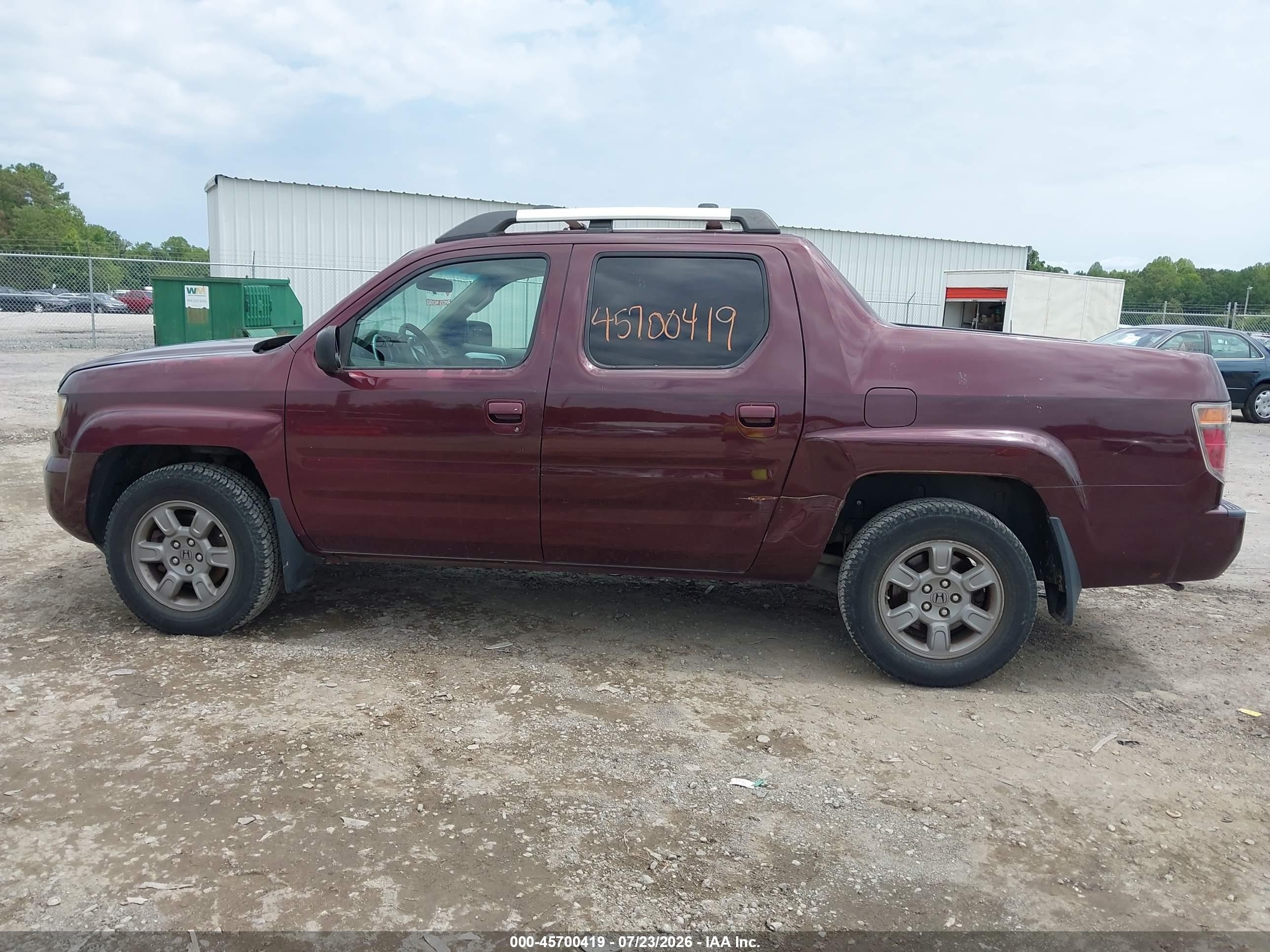 2007 Honda Ridgeline Rtx Темно-бордовый vin: 2HJYK16367H511394