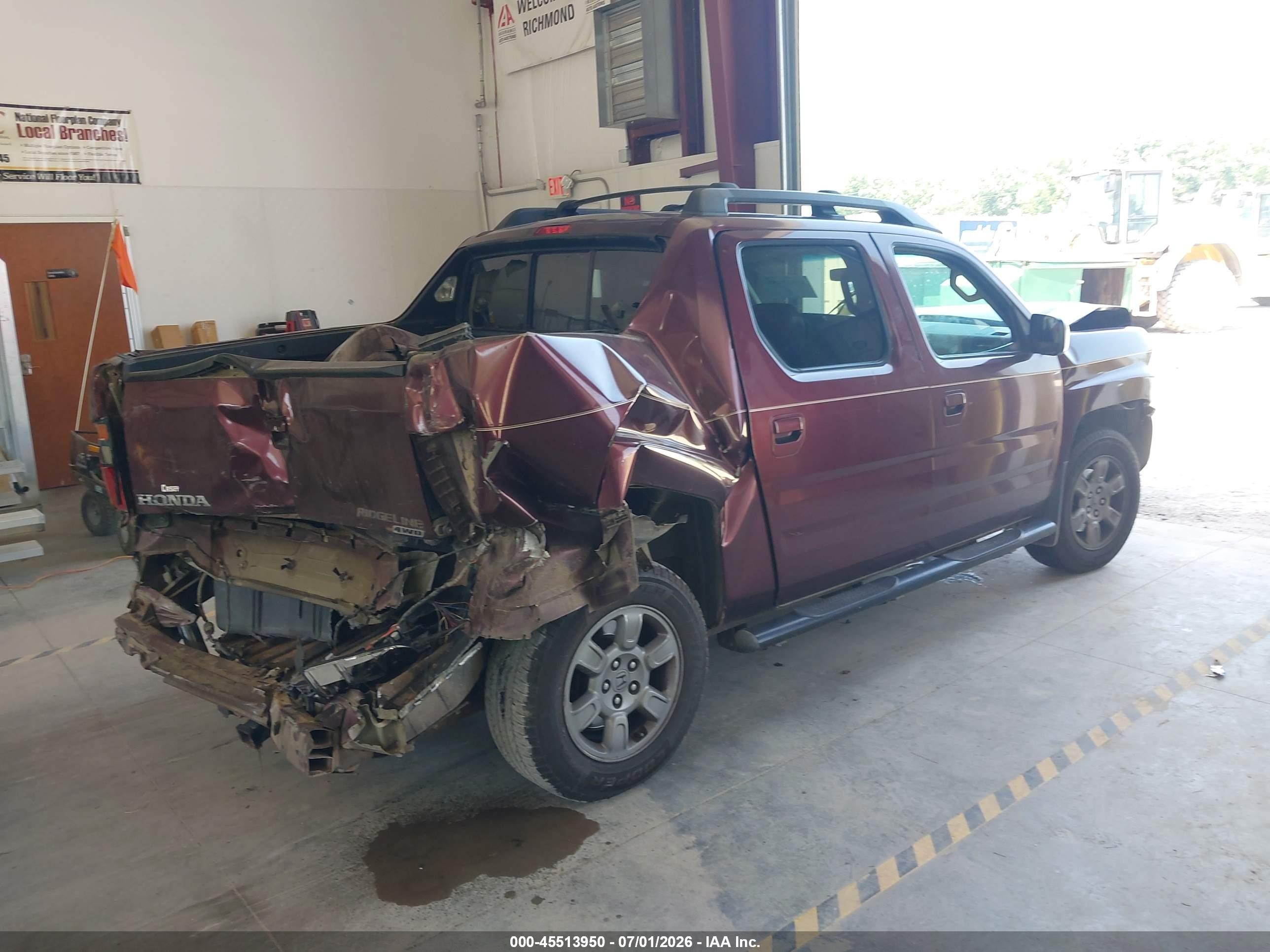 2007 Honda Ridgeline Rtx Burgundy vin: 2HJYK163X7H503010