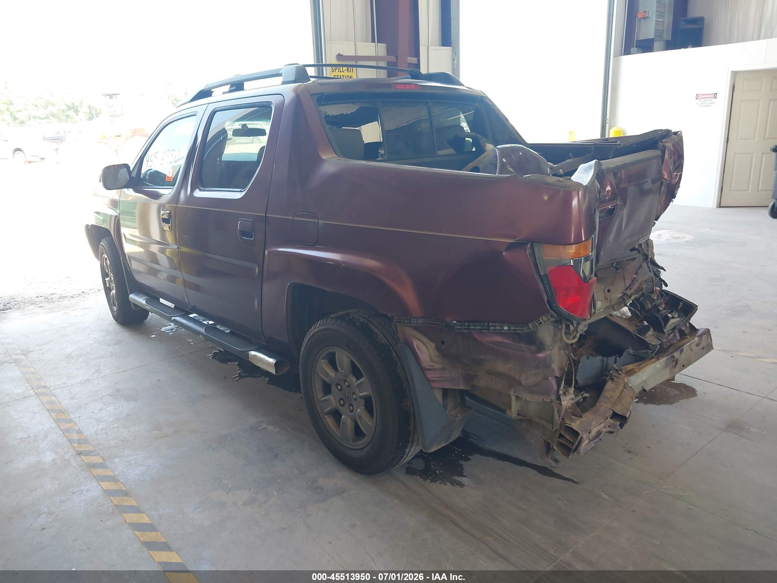 2007 Honda Ridgeline Rtx Burgundy vin: 2HJYK163X7H503010