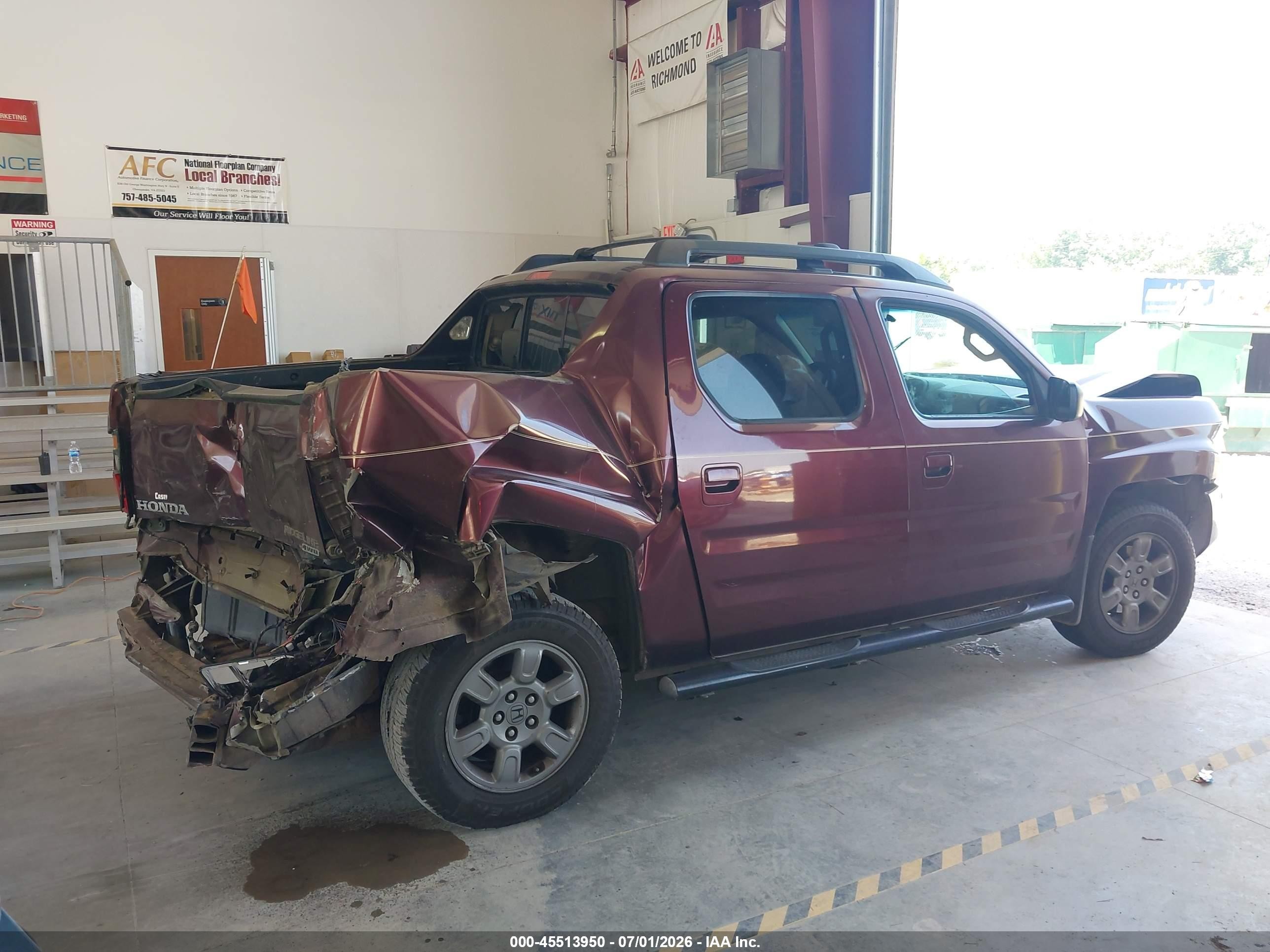 2007 Honda Ridgeline Rtx Burgundy vin: 2HJYK163X7H503010