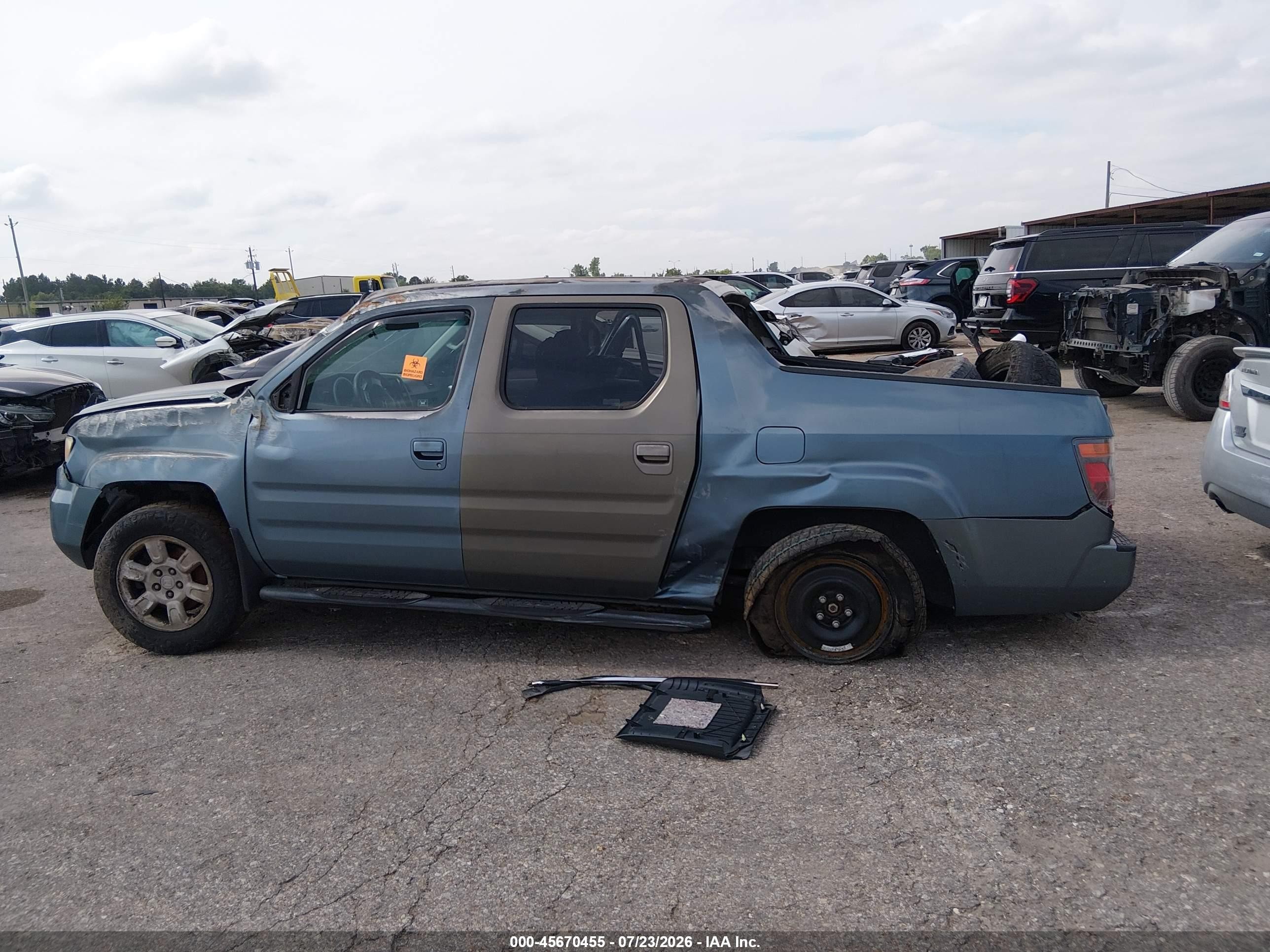 2006 Honda Ridgeline Rts Blue vin: 2HJYK16406H552725