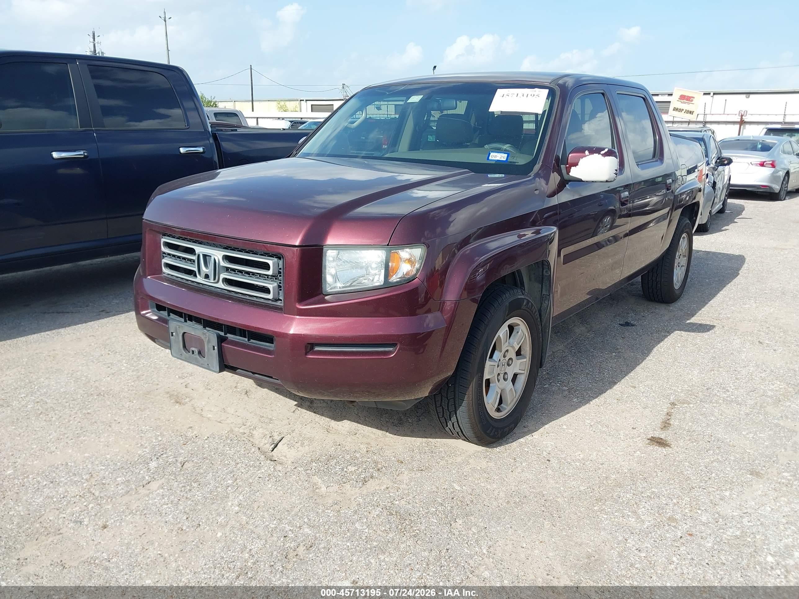 2008 Honda Ridgeline Rts Maroon vin: 2HJYK16408H502975