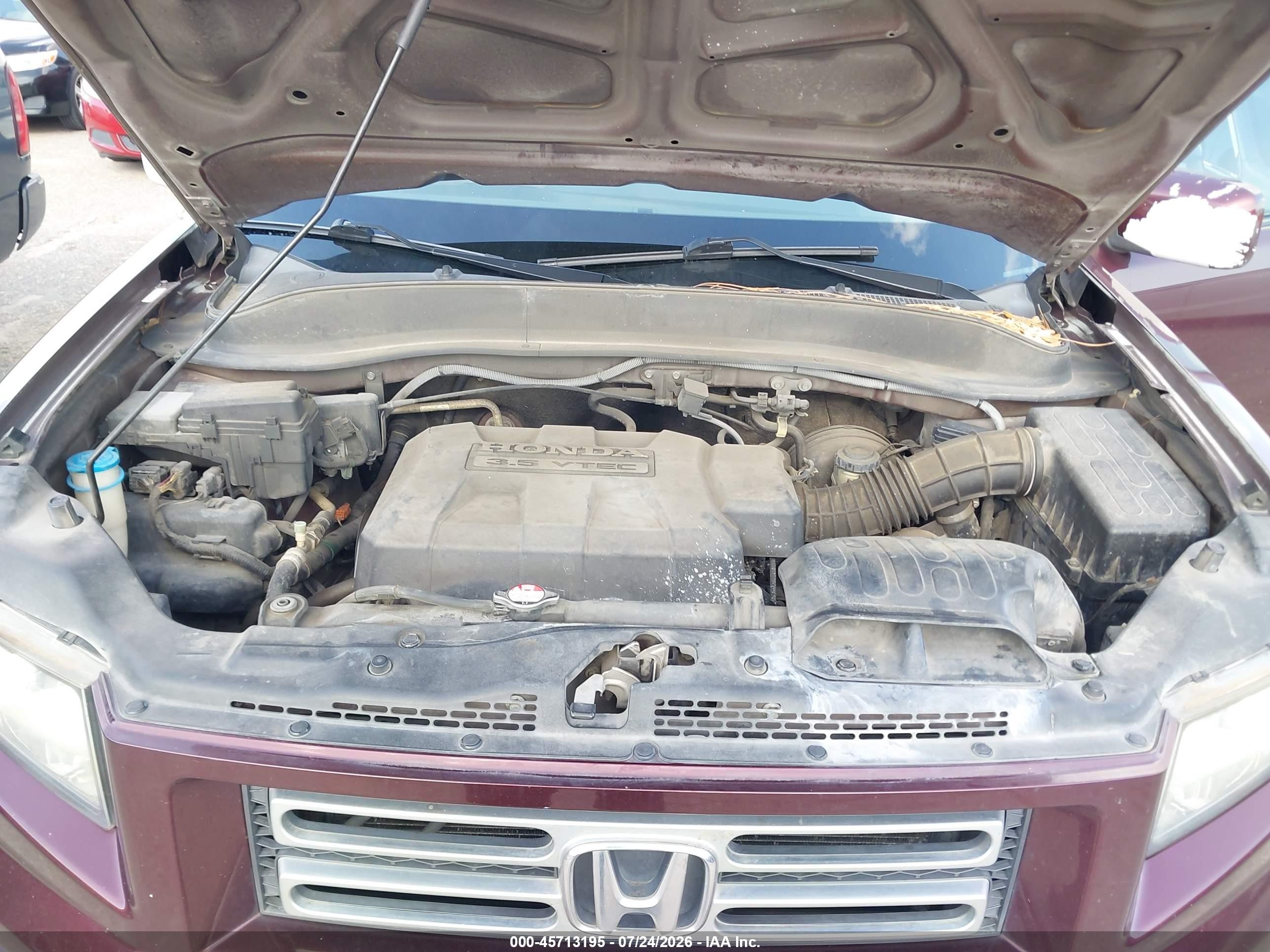 2008 Honda Ridgeline Rts Maroon vin: 2HJYK16408H502975