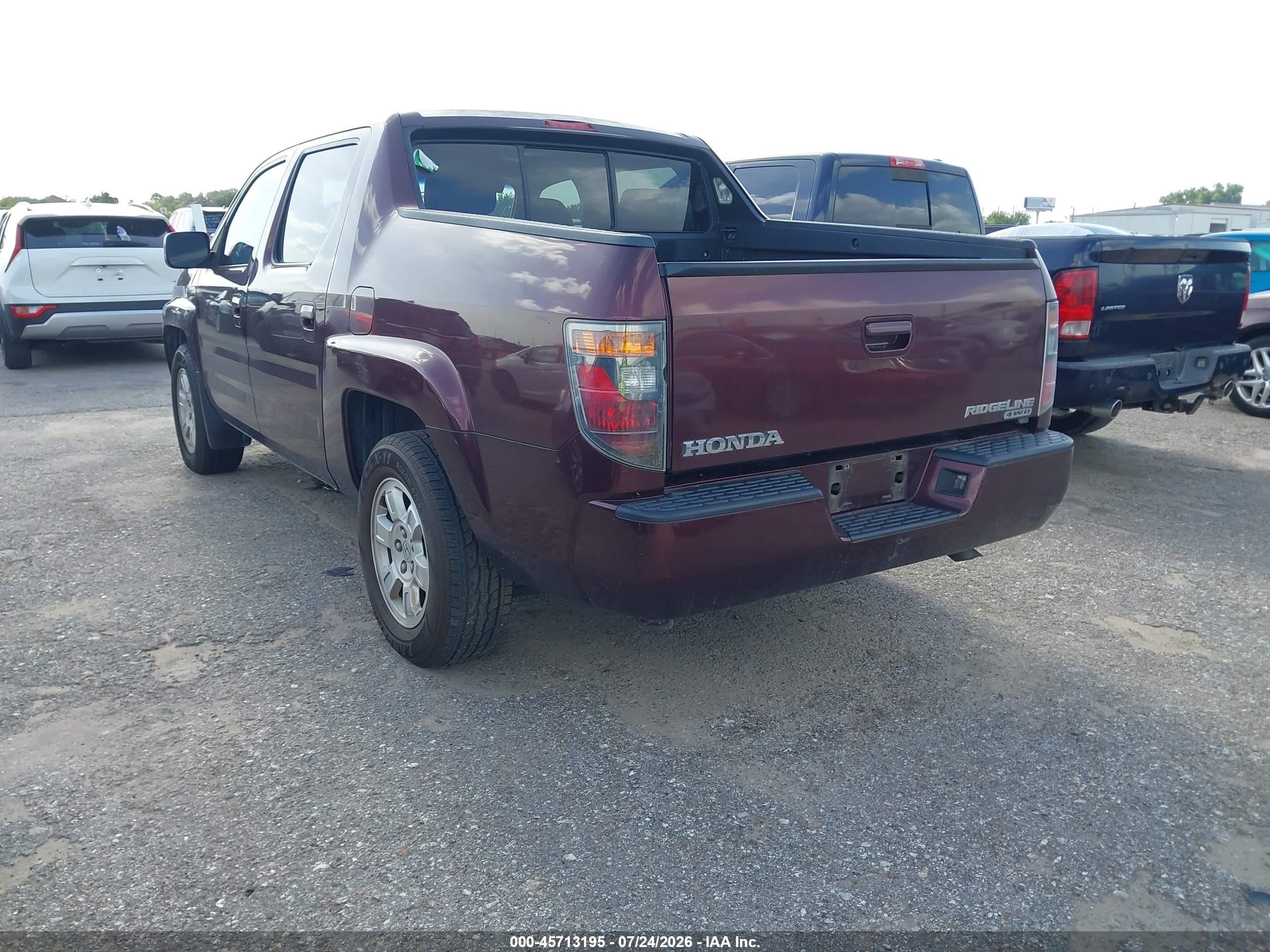 2008 Honda Ridgeline Rts Maroon vin: 2HJYK16408H502975