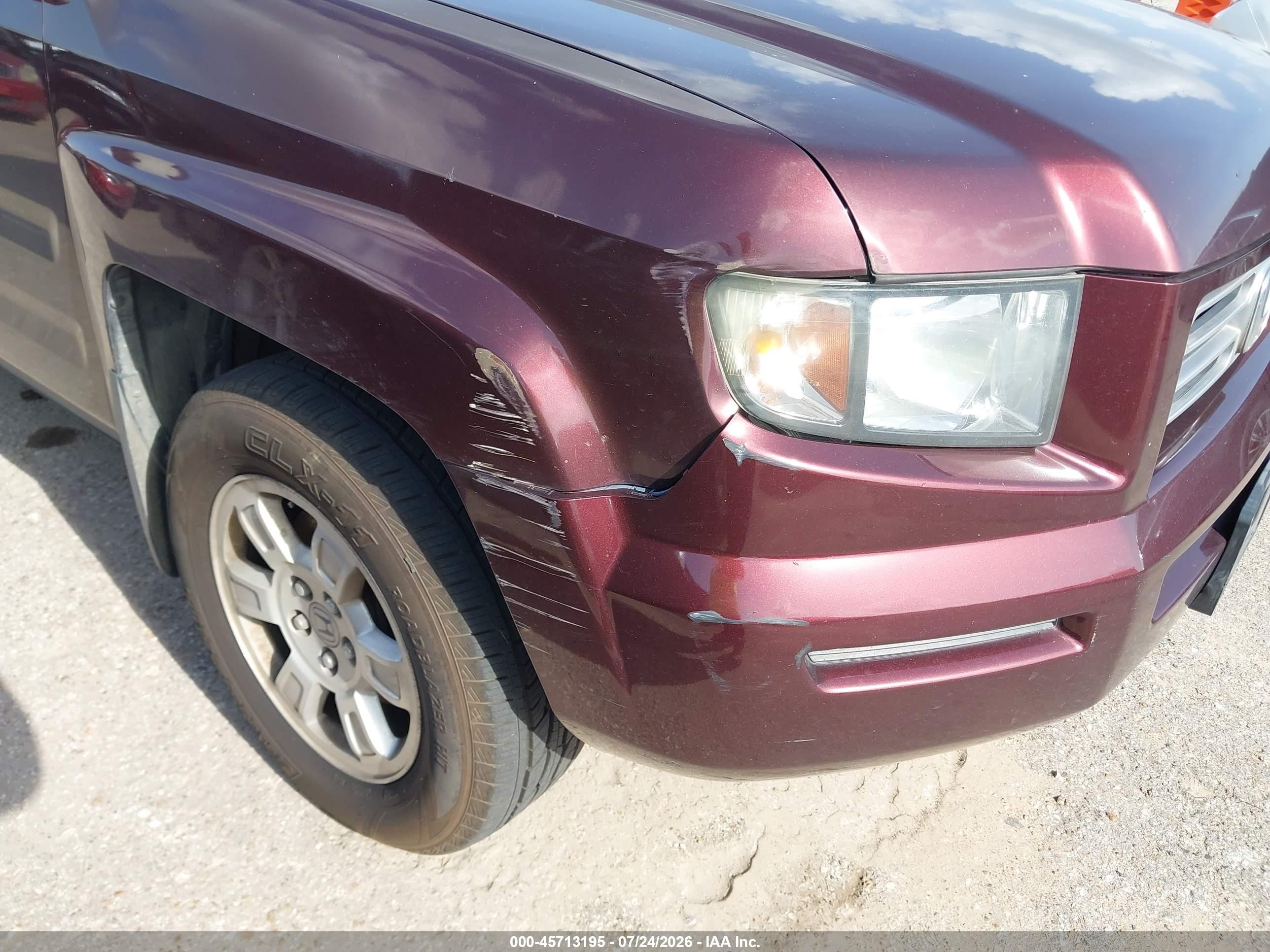 2008 Honda Ridgeline Rts Maroon vin: 2HJYK16408H502975
