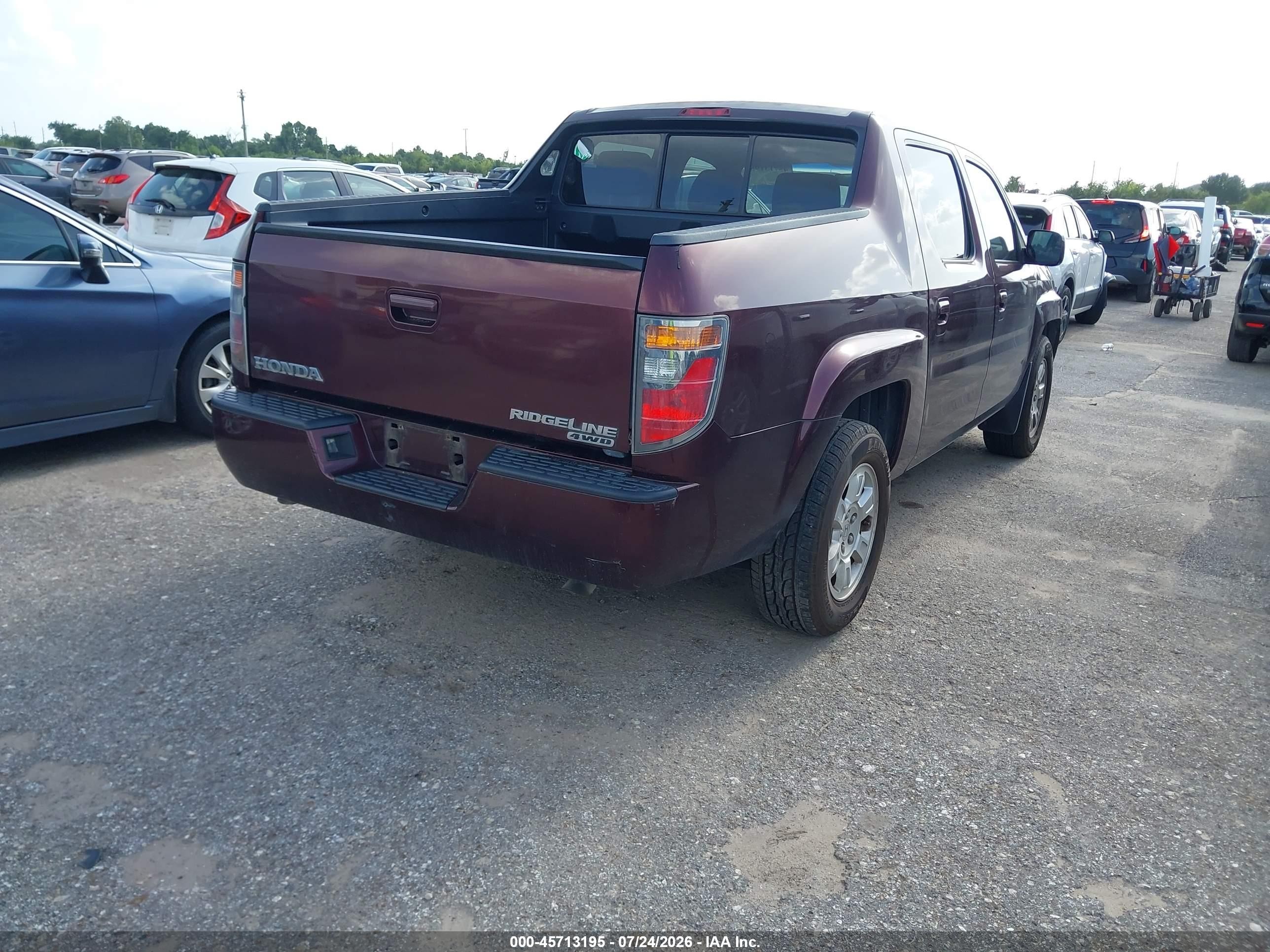 2008 Honda Ridgeline Rts Maroon vin: 2HJYK16408H502975