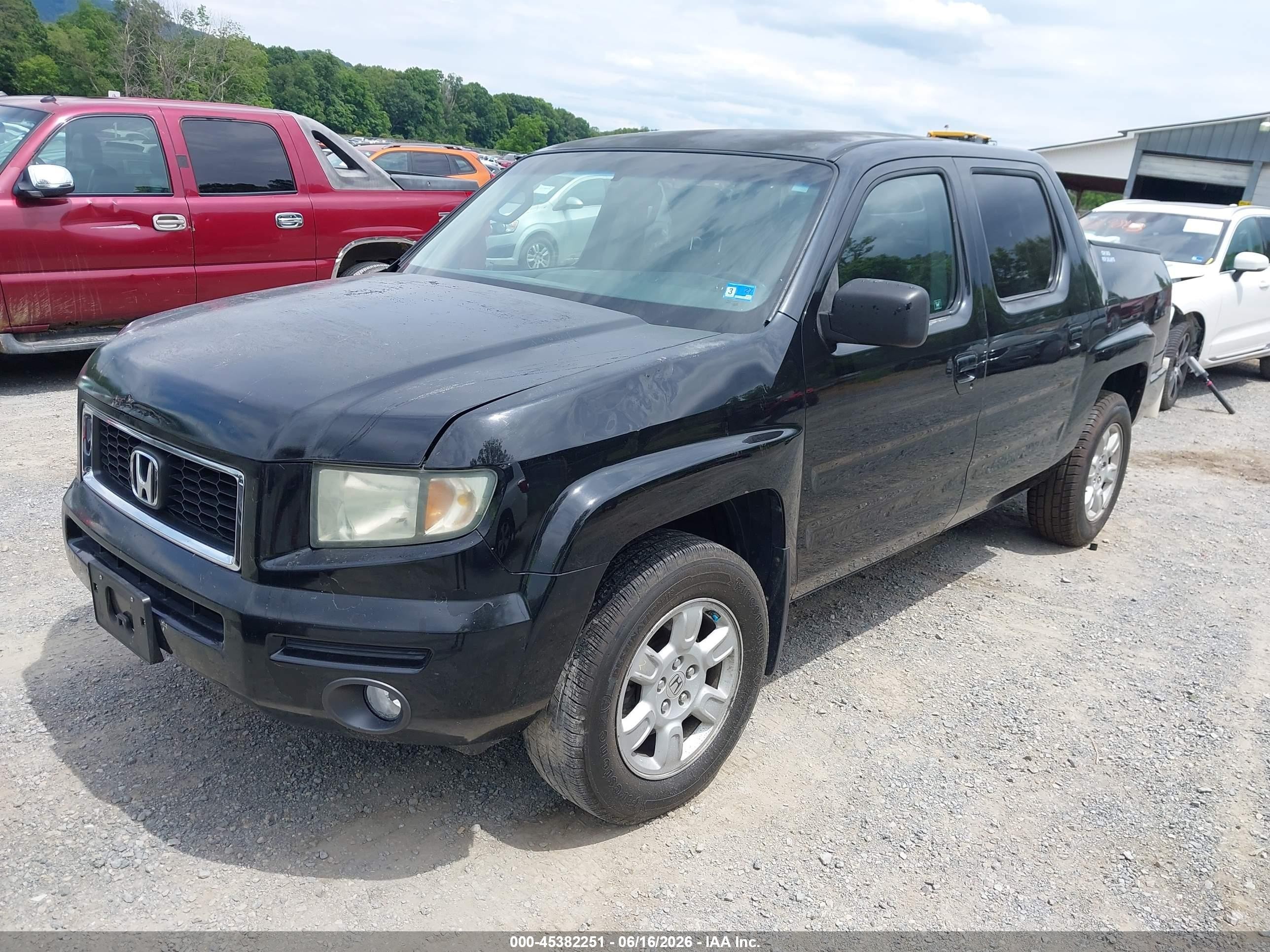 2007 Honda Ridgeline Rts Черный vin: 2HJYK16427H528525
