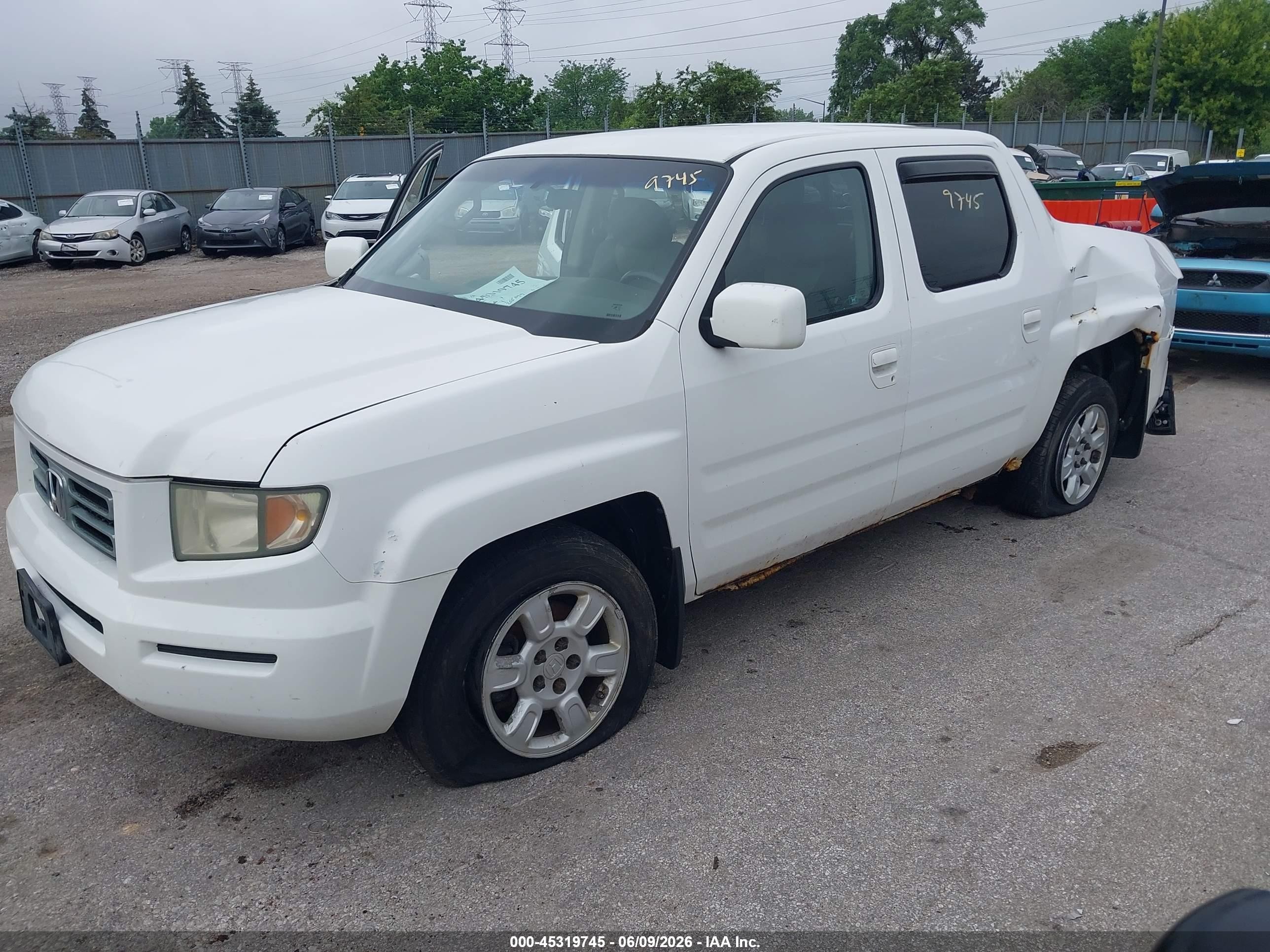 2006 Honda Ridgeline Rts White vin: 2HJYK16436H560382