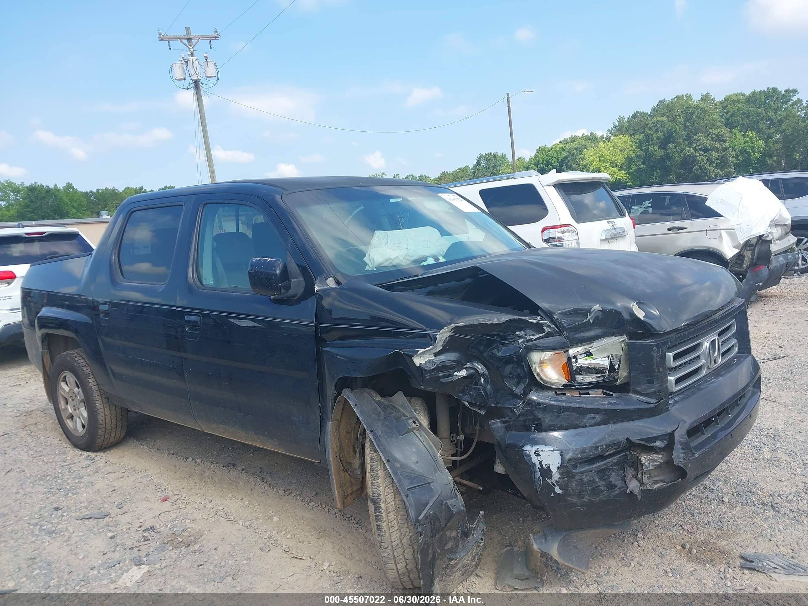 2008 Honda Ridgeline Rts Black vin: 2HJYK16438H512402