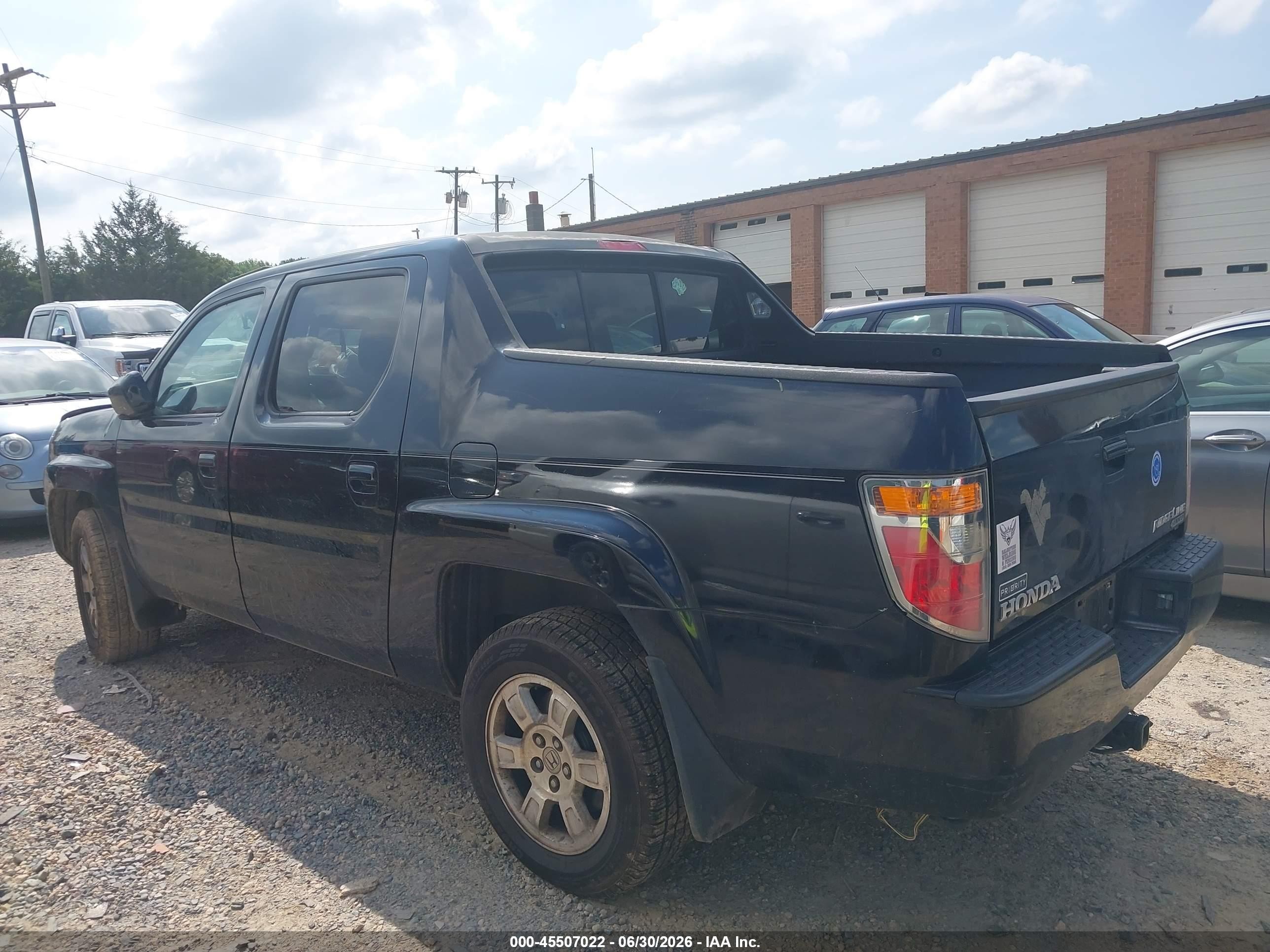 2008 Honda Ridgeline Rts Black vin: 2HJYK16438H512402