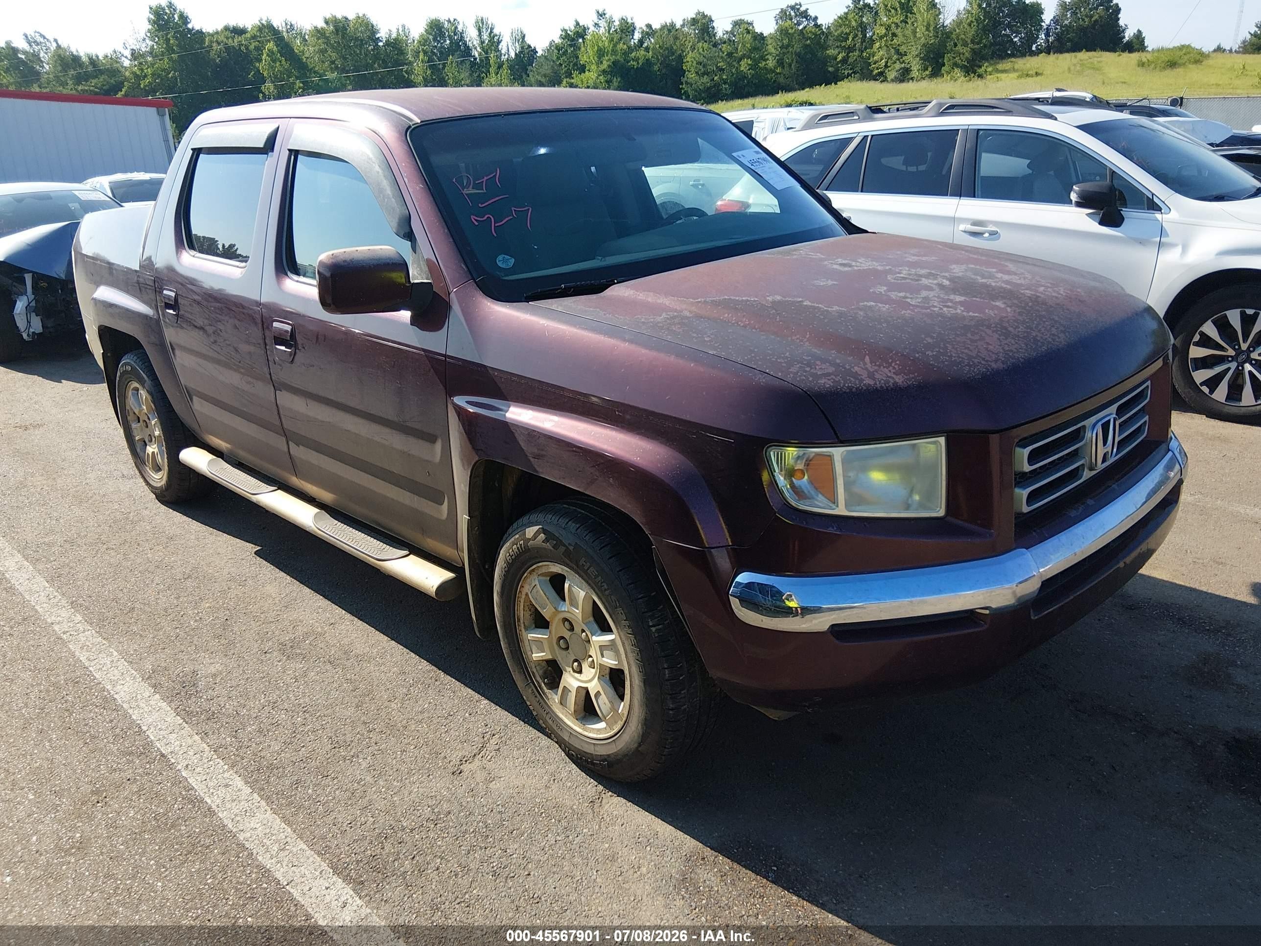 2008 Honda Ridgeline Rts Фиолетовый vin: 2HJYK16438H526252