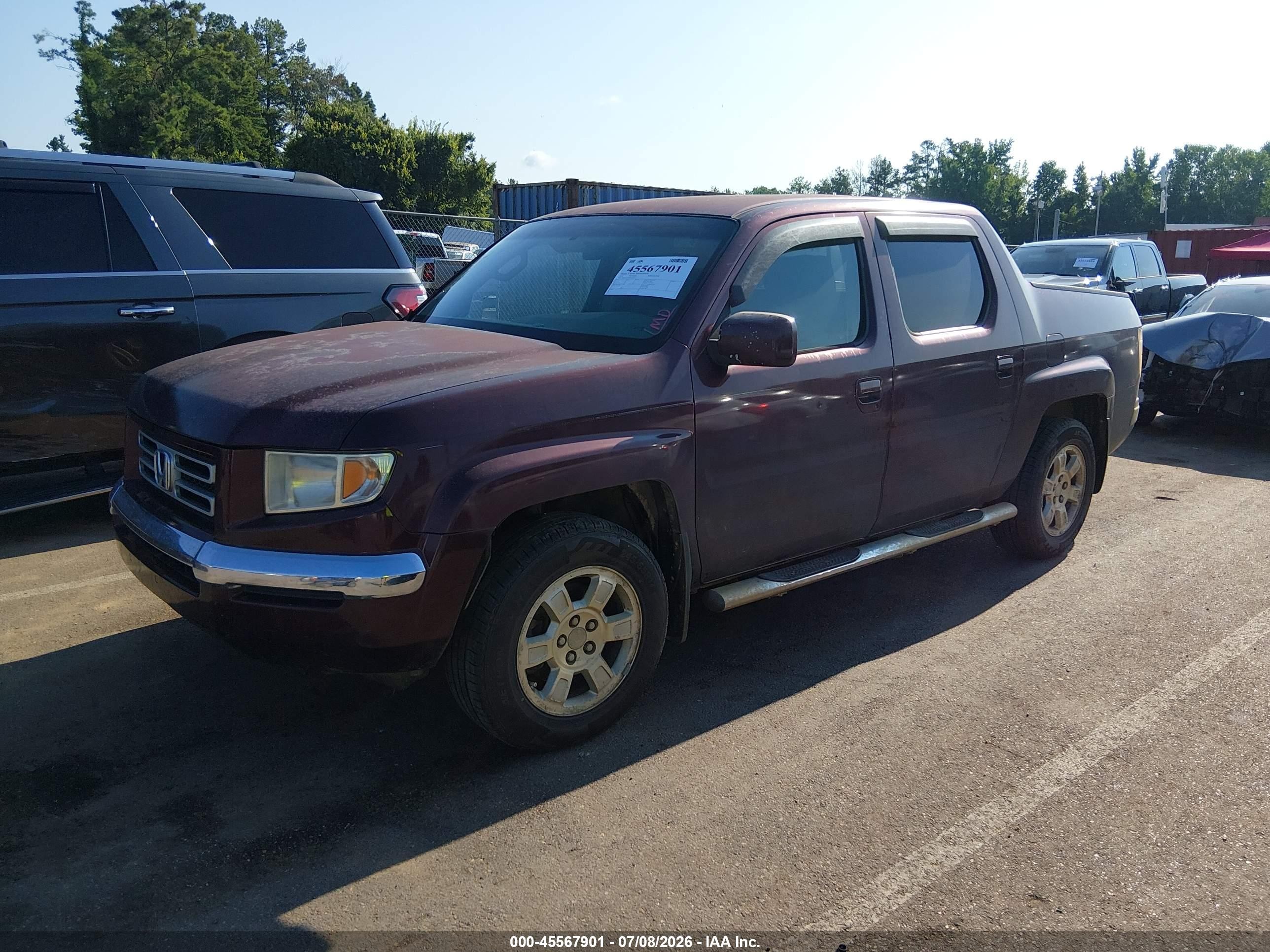 2008 Honda Ridgeline Rts Фиолетовый vin: 2HJYK16438H526252