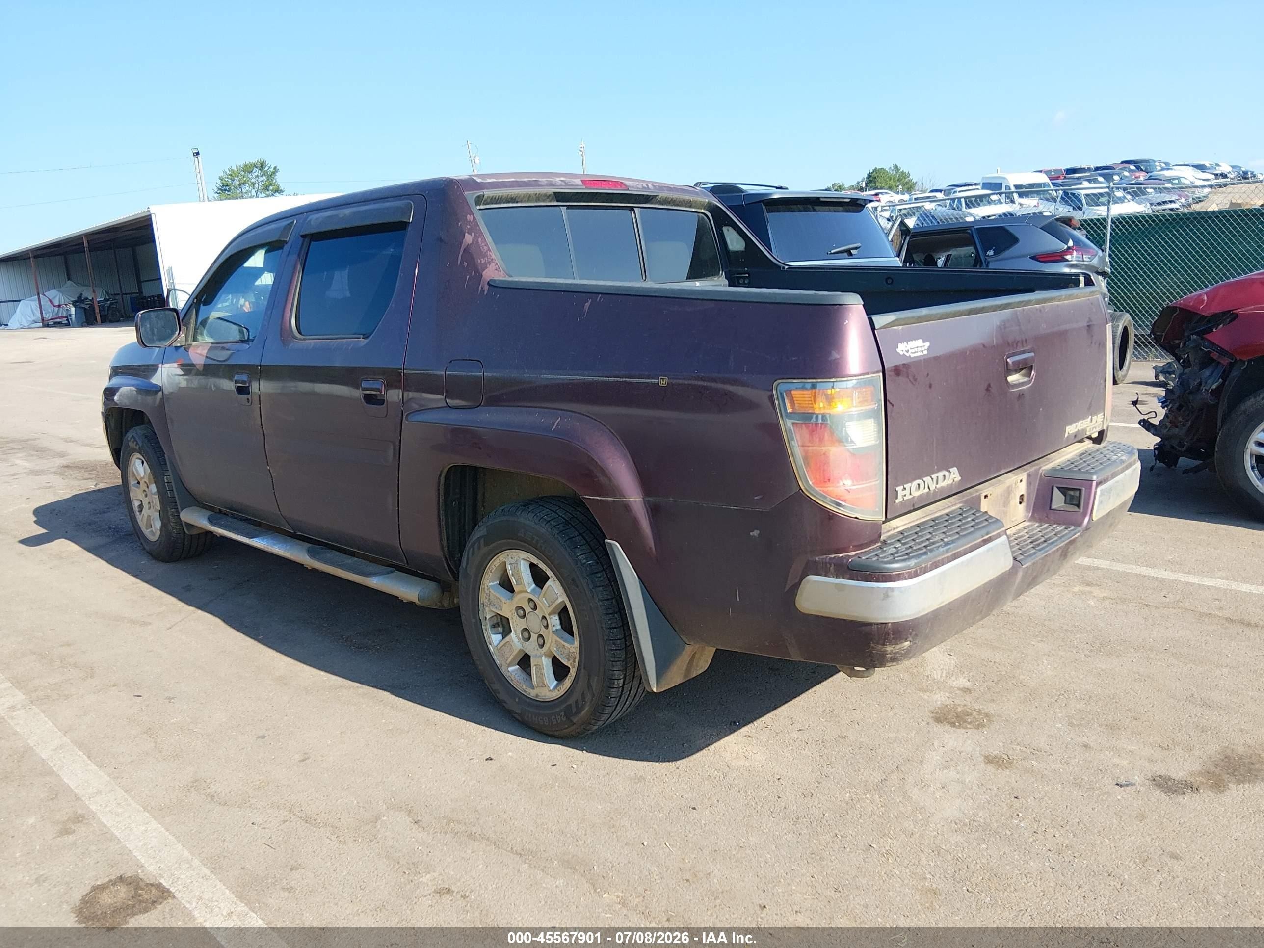 2008 Honda Ridgeline Rts Фиолетовый vin: 2HJYK16438H526252