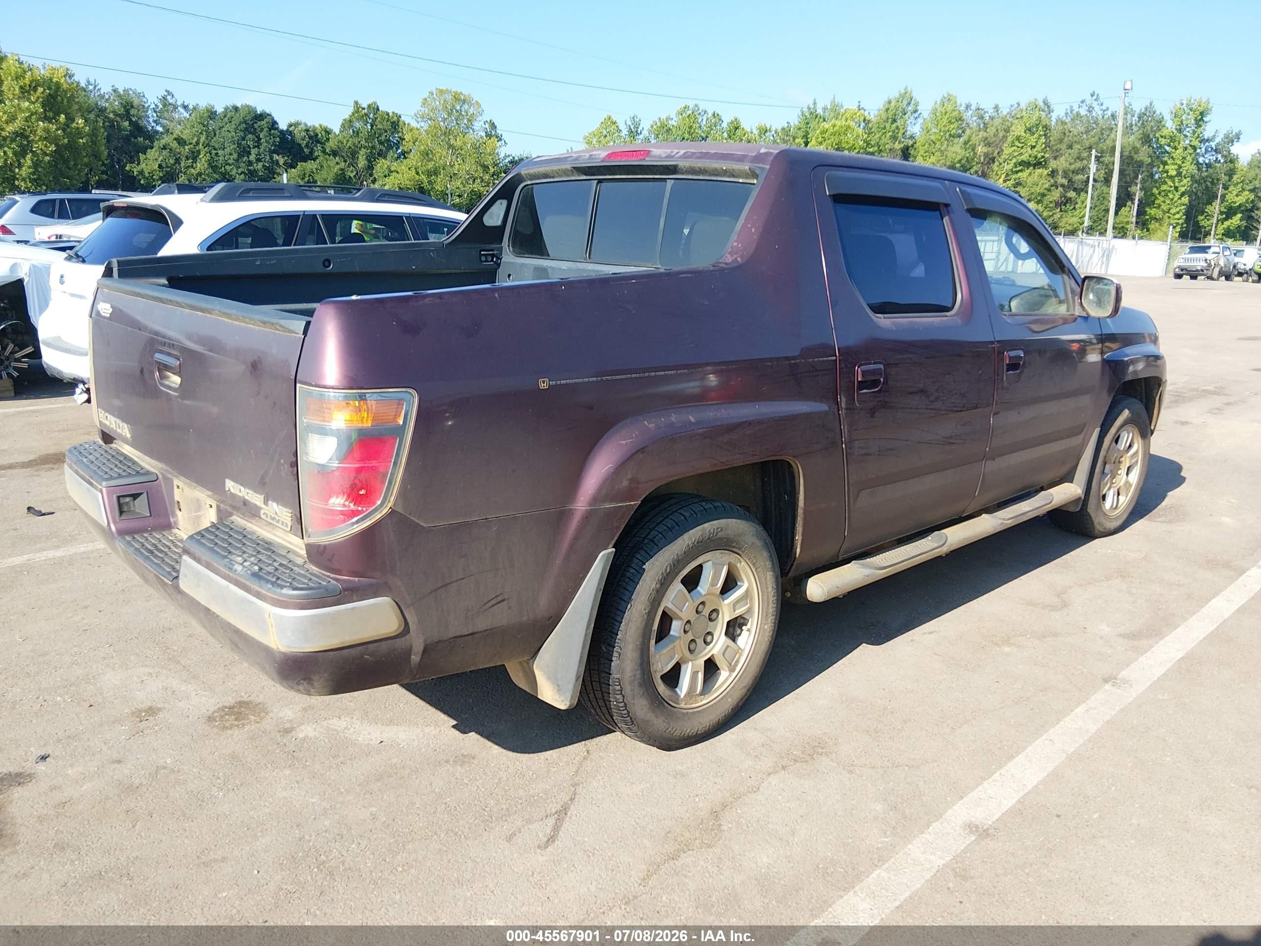 2008 Honda Ridgeline Rts Фиолетовый vin: 2HJYK16438H526252