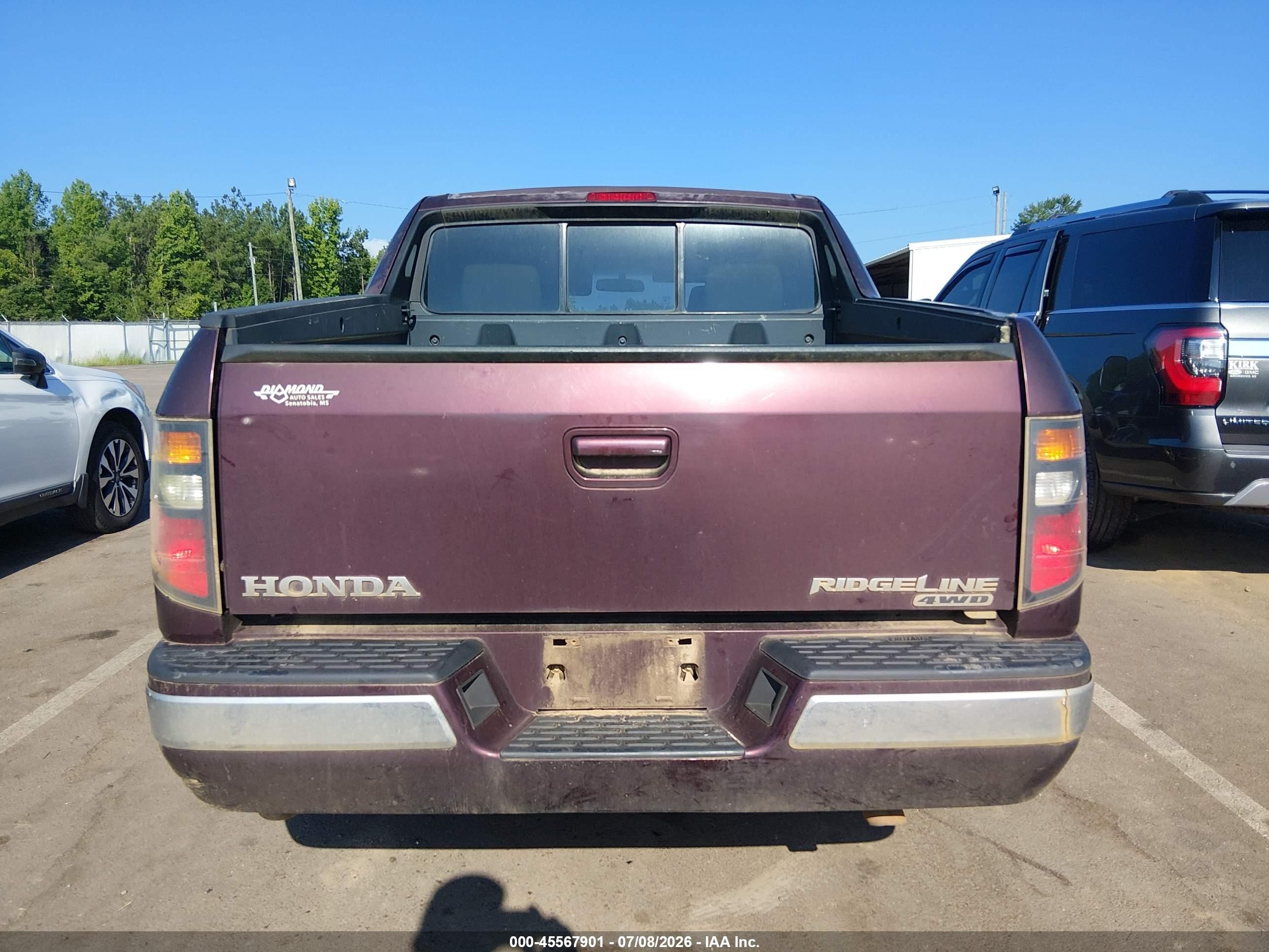 2008 Honda Ridgeline Rts Фиолетовый vin: 2HJYK16438H526252
