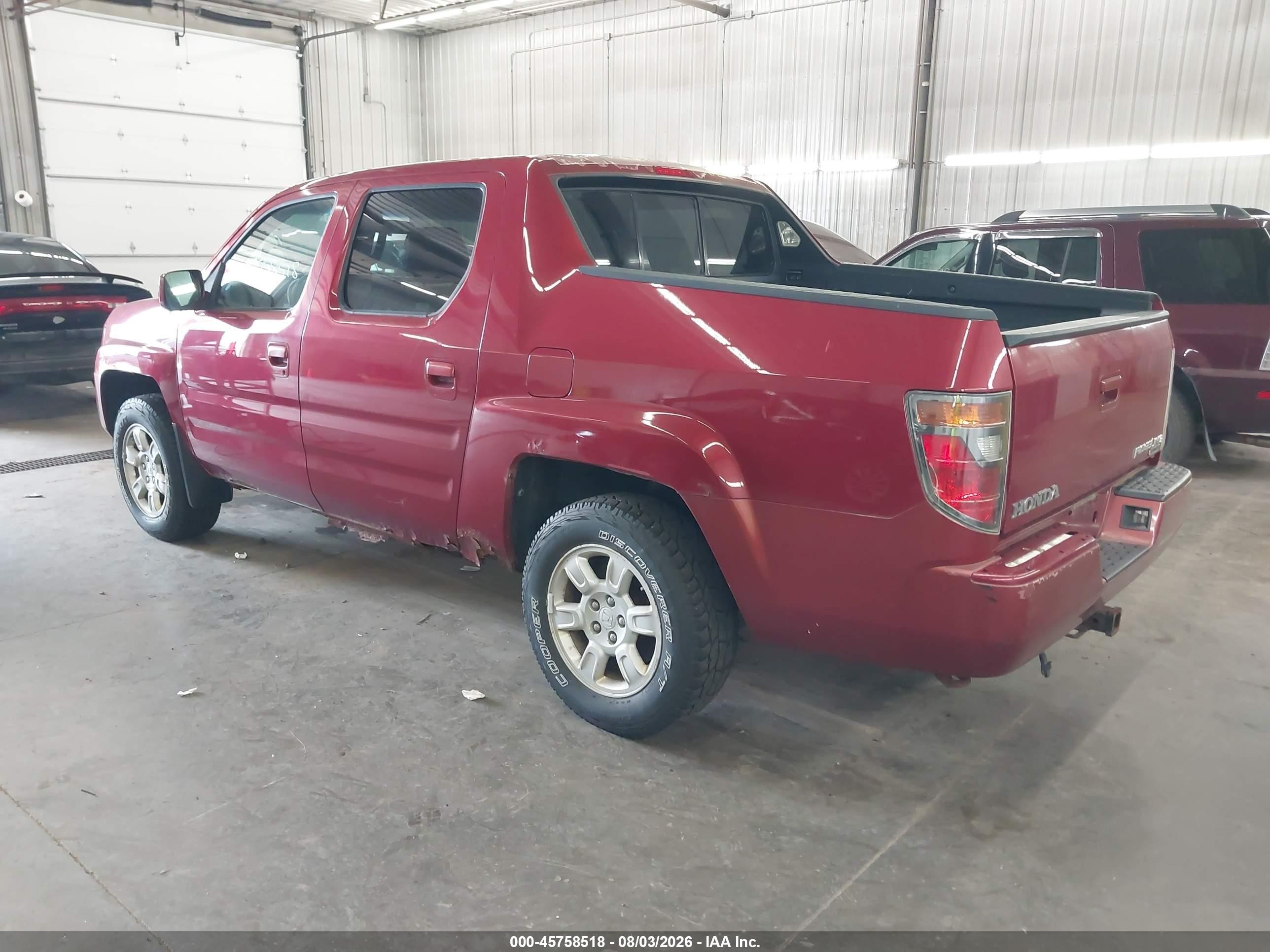2006 Honda Ridgeline Rts Red vin: 2HJYK16446H534339