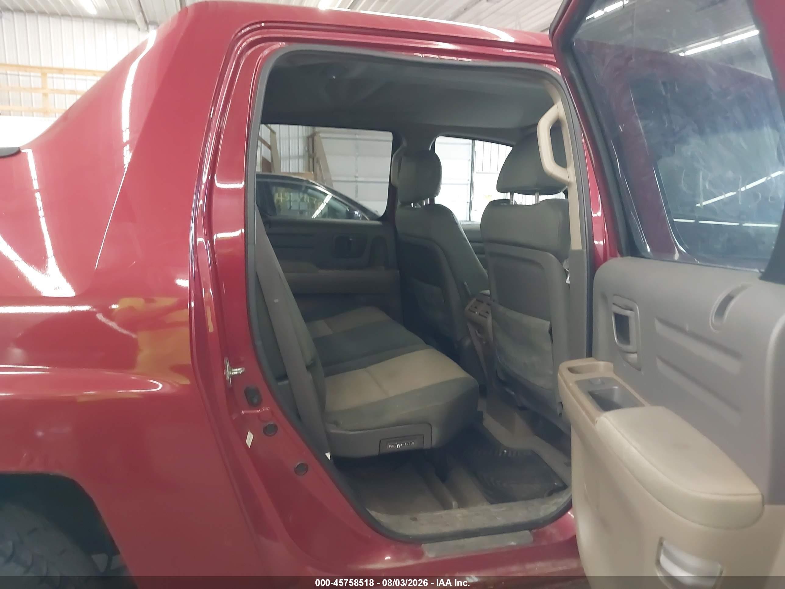 2006 Honda Ridgeline Rts Red vin: 2HJYK16446H534339