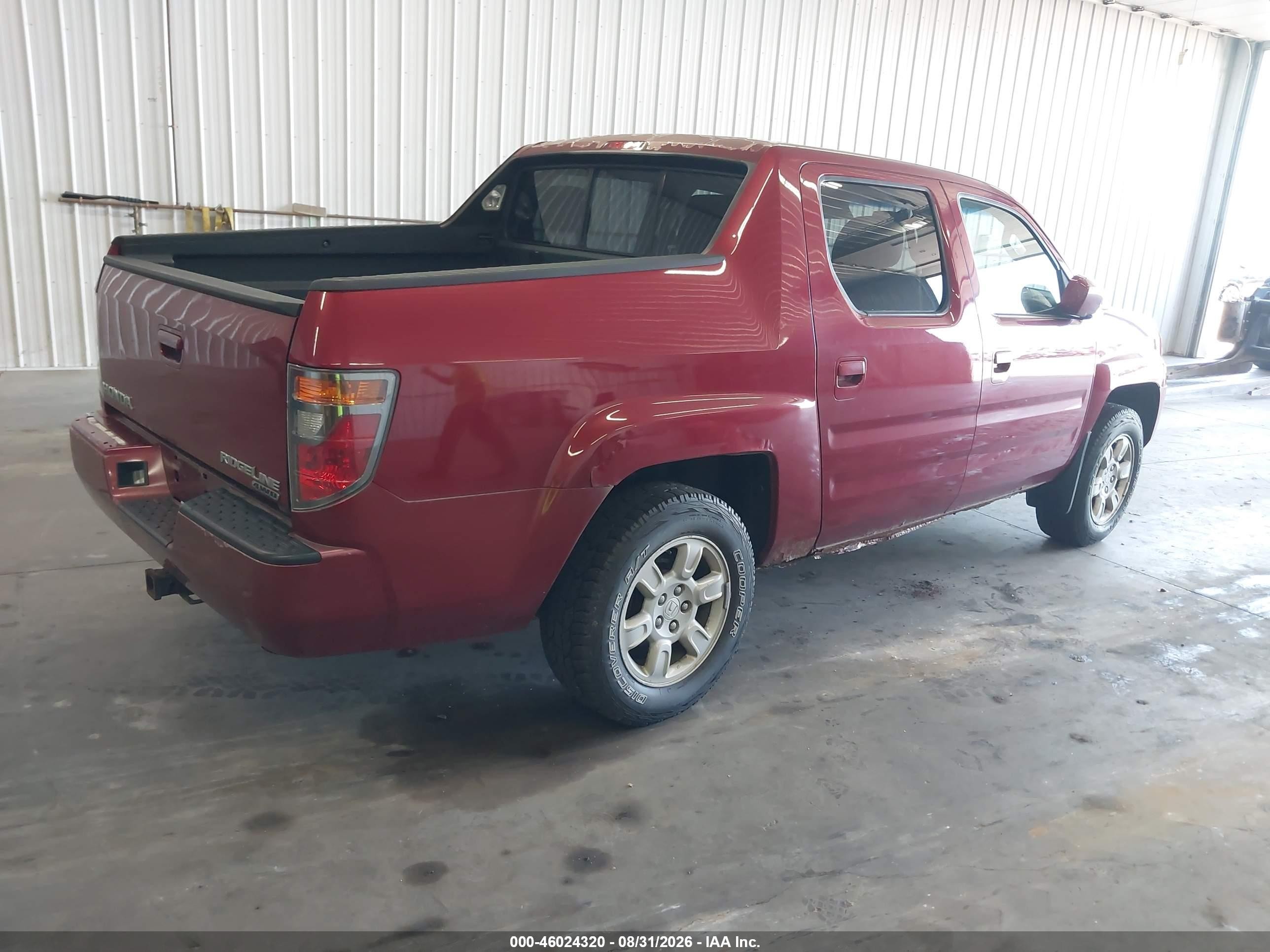 2006 Honda Ridgeline Rts Maroon vin: 2HJYK16446H534339