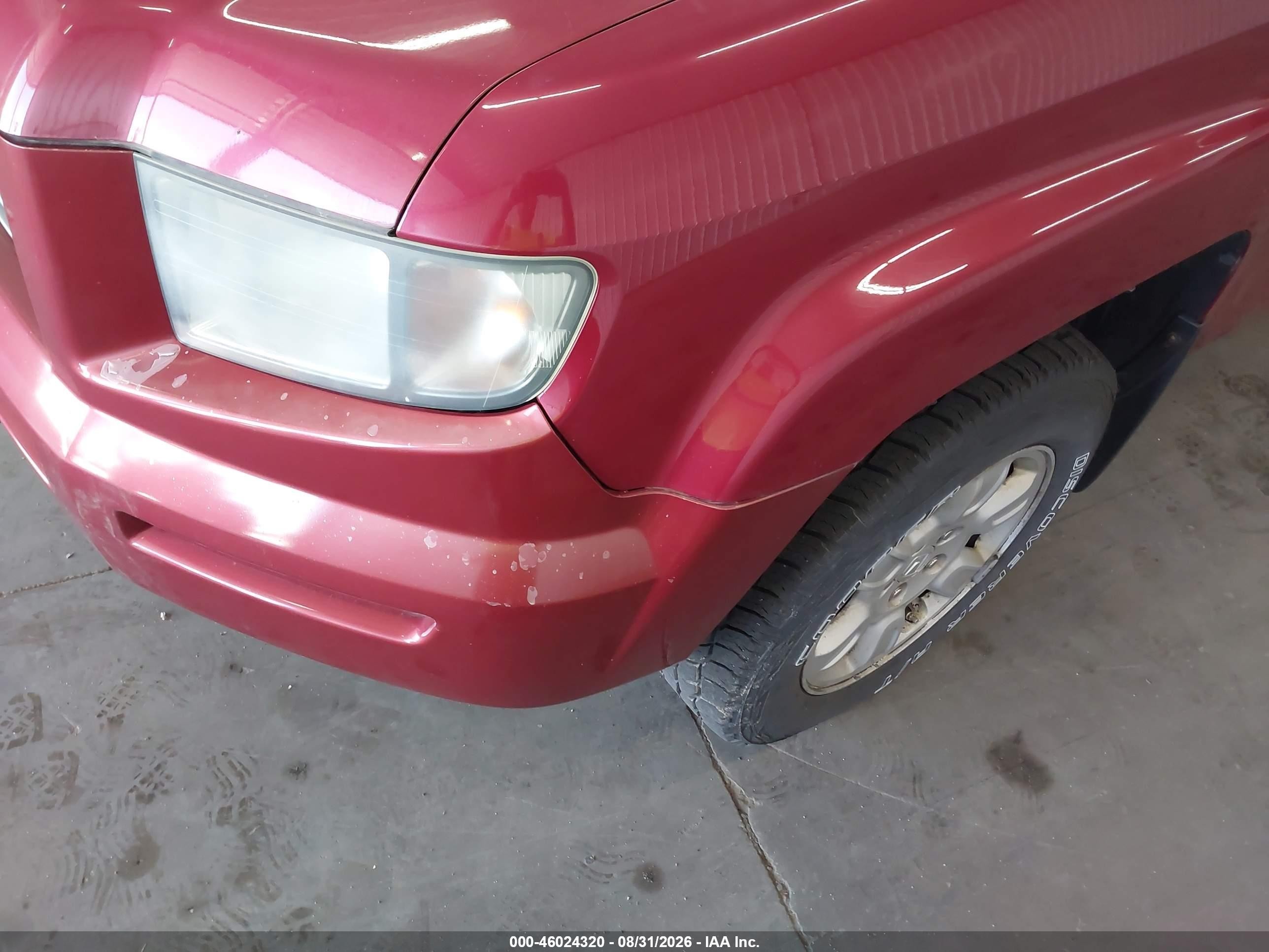 2006 Honda Ridgeline Rts Maroon vin: 2HJYK16446H534339
