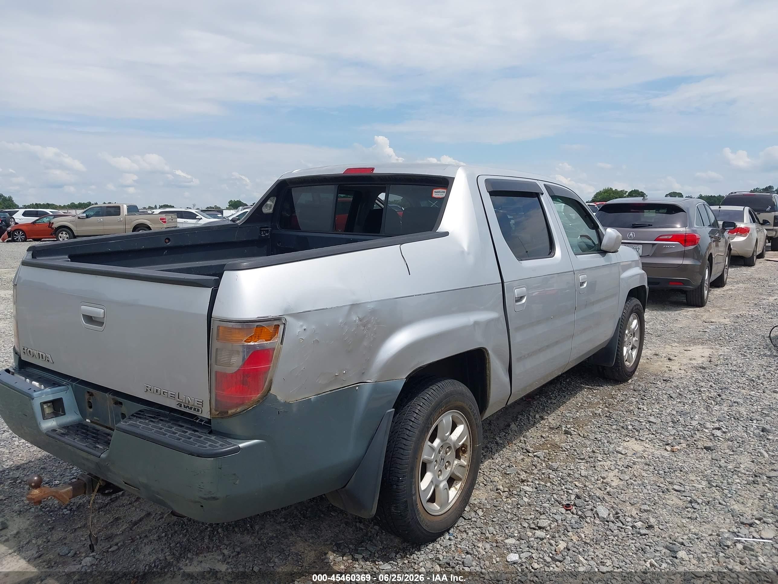 2007 Honda Ridgeline Rts Silver vin: 2HJYK16447H519261
