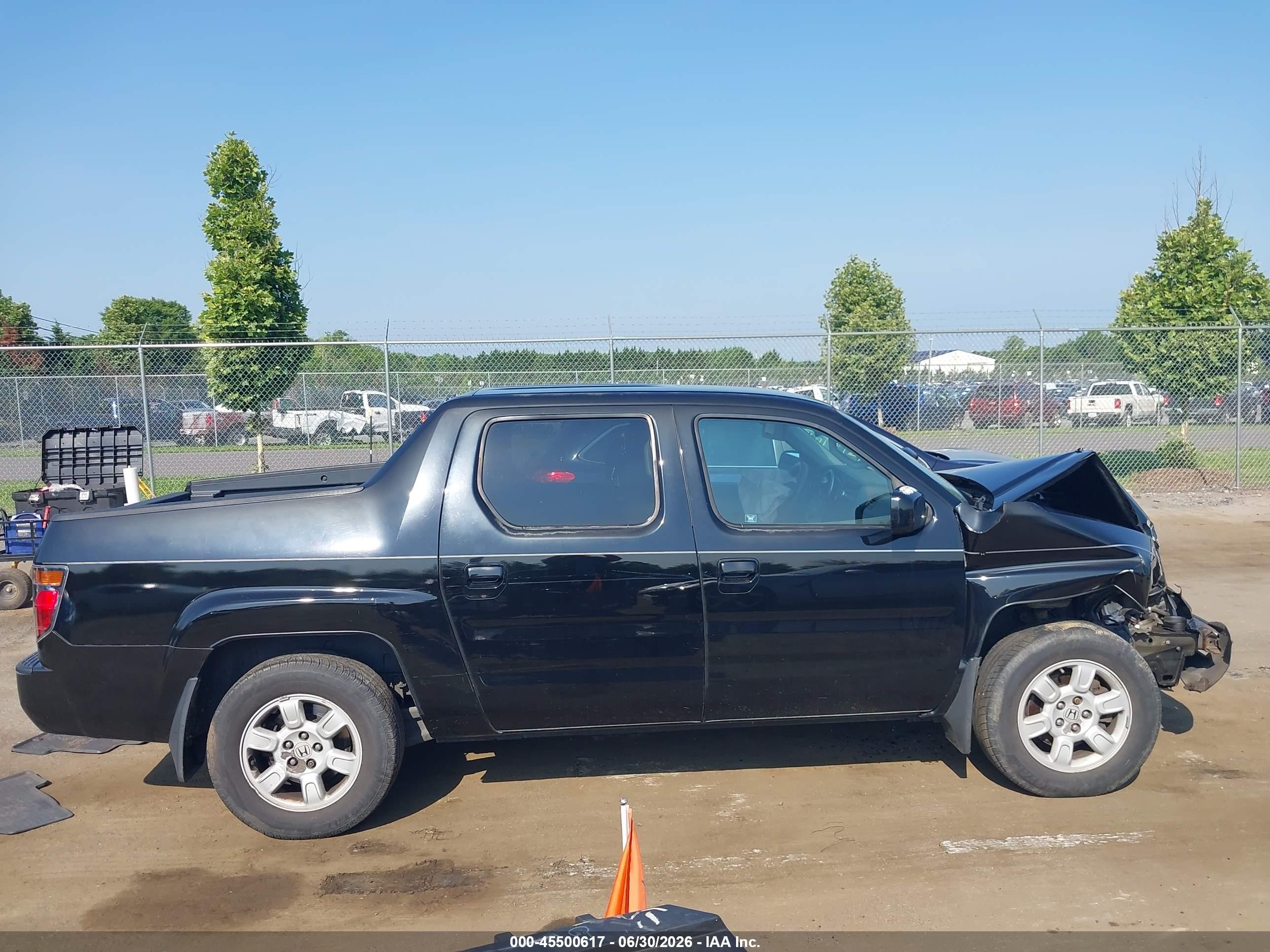 2007 Honda Ridgeline Rts Black vin: 2HJYK16447H551949