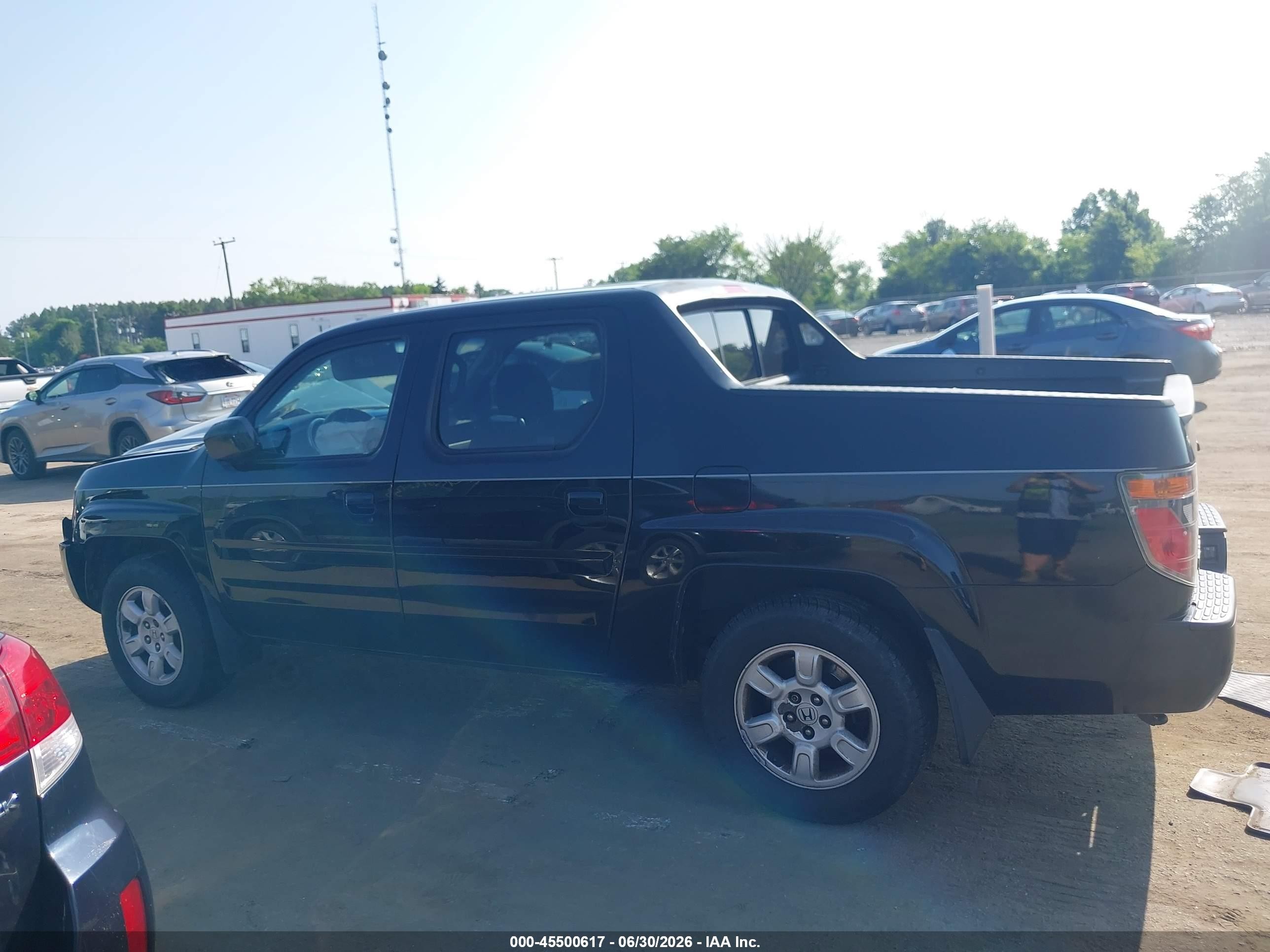 2007 Honda Ridgeline Rts Black vin: 2HJYK16447H551949