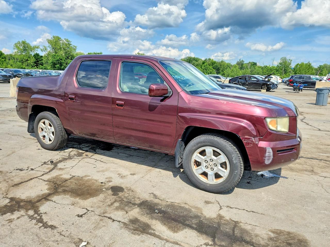 2008 Honda Ridgeline Rts Burgundy vin: 2HJYK16448H508701