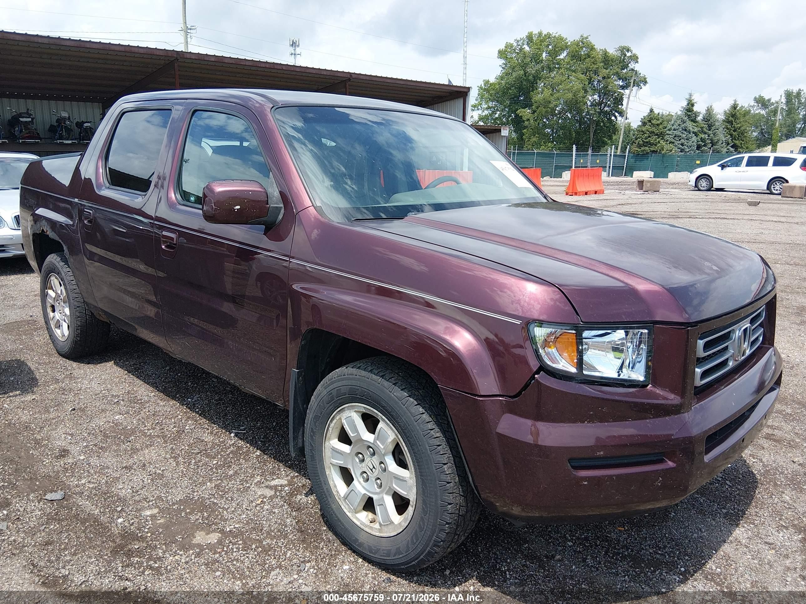 2008 Honda Ridgeline Rts Burgundy vin: 2HJYK16448H514885
