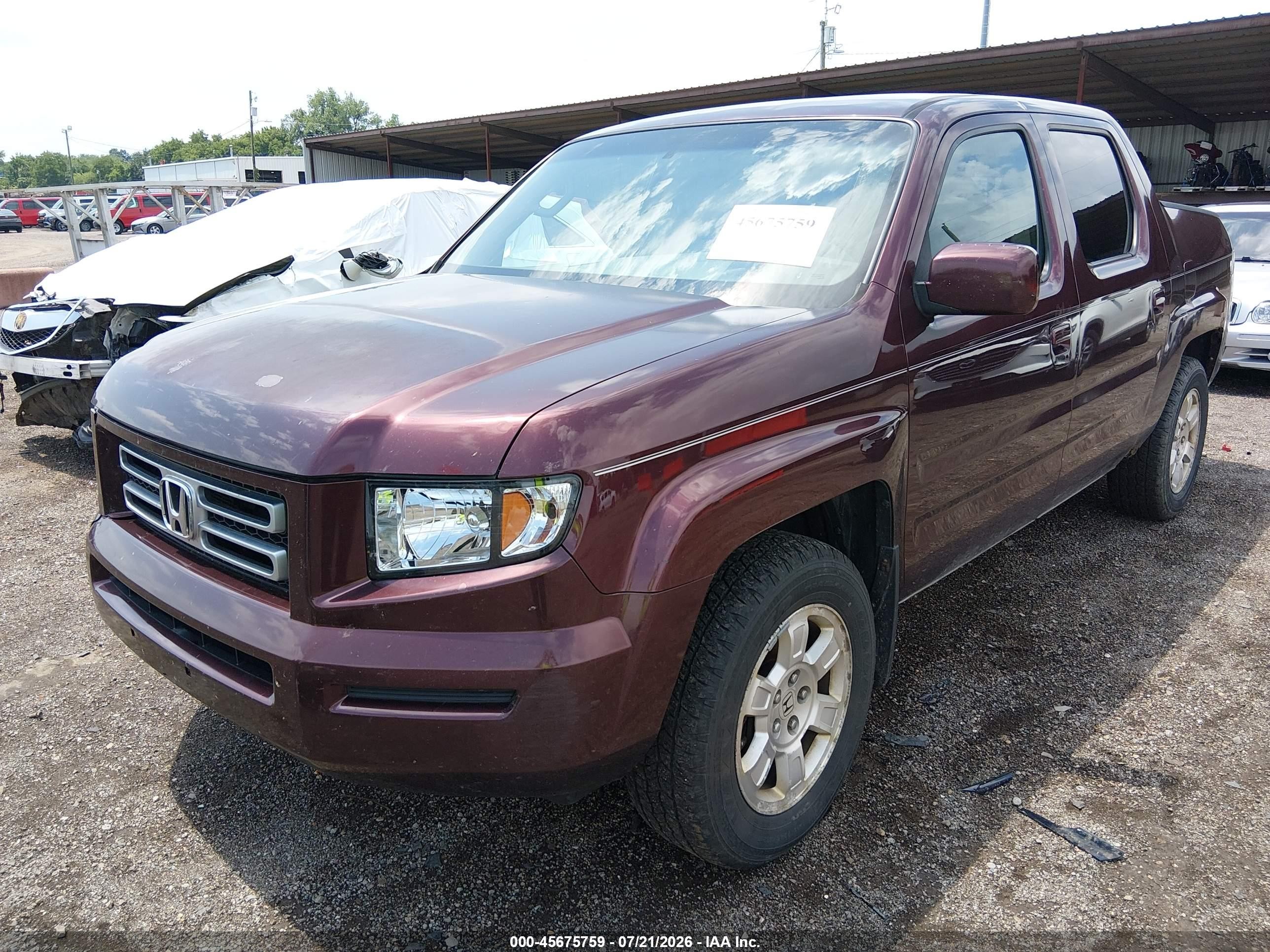 2008 Honda Ridgeline Rts Burgundy vin: 2HJYK16448H514885