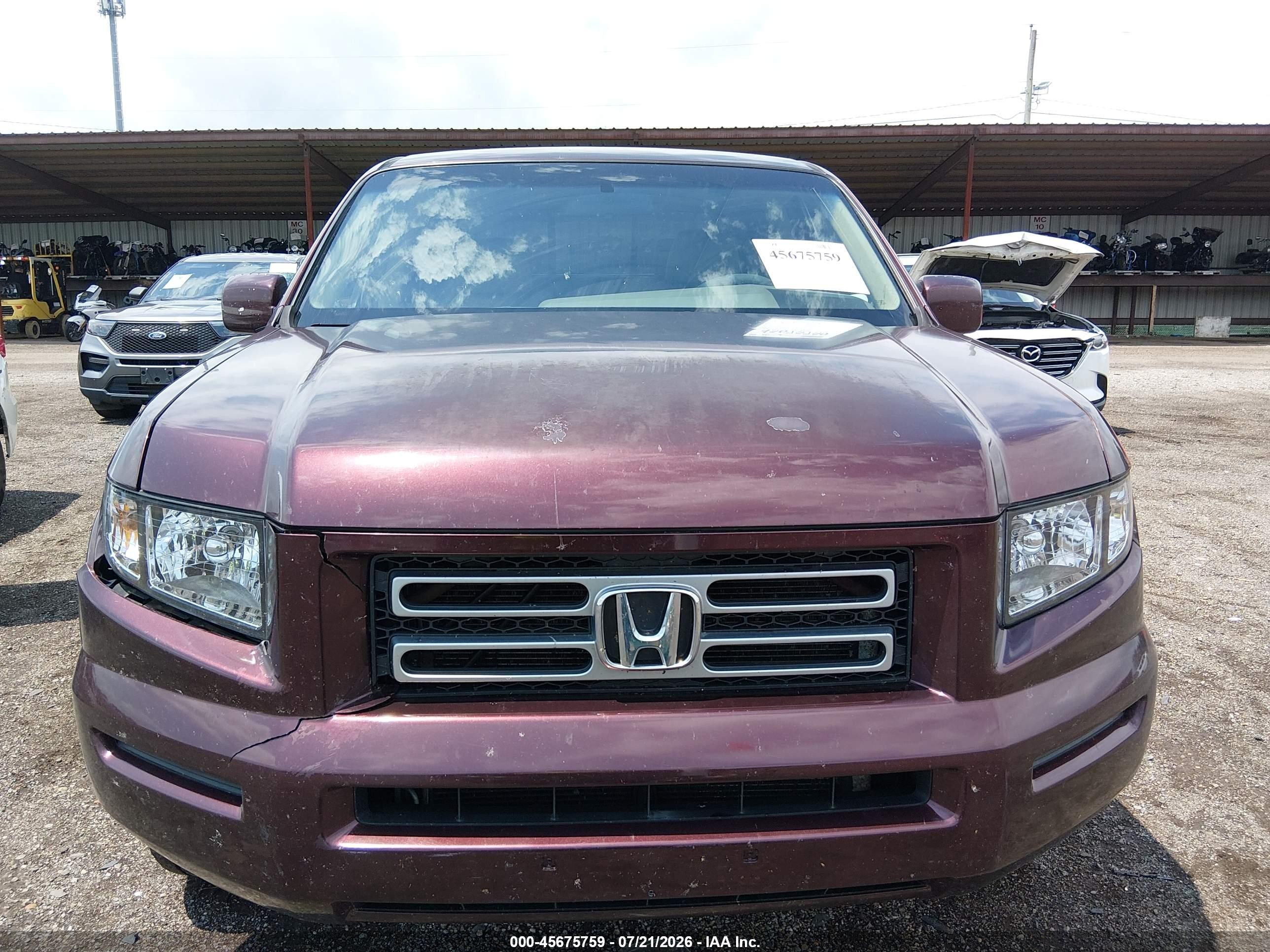 2008 Honda Ridgeline Rts Burgundy vin: 2HJYK16448H514885