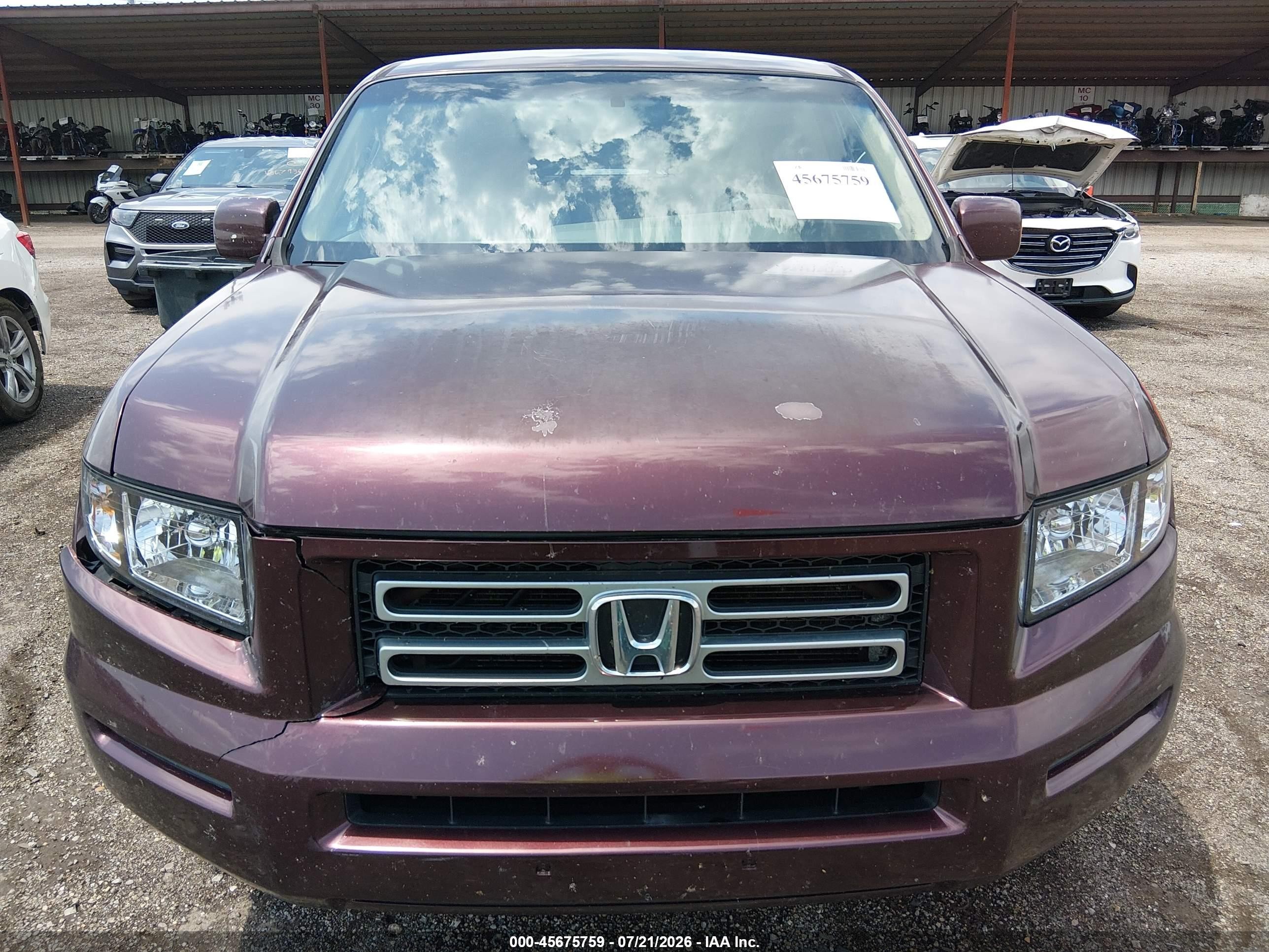 2008 Honda Ridgeline Rts Burgundy vin: 2HJYK16448H514885