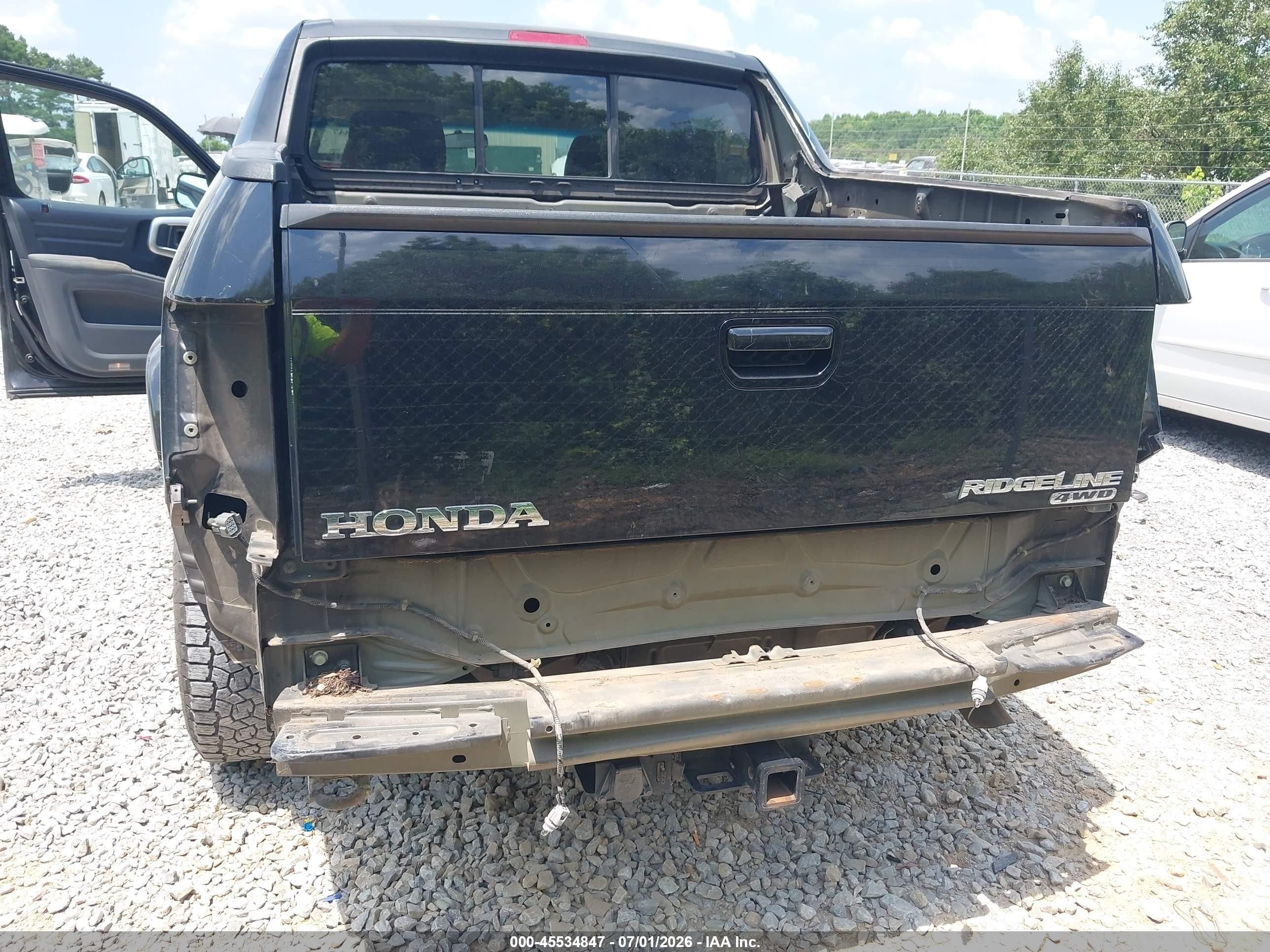 2008 Honda Ridgeline Rts Black vin: 2HJYK16448H524185