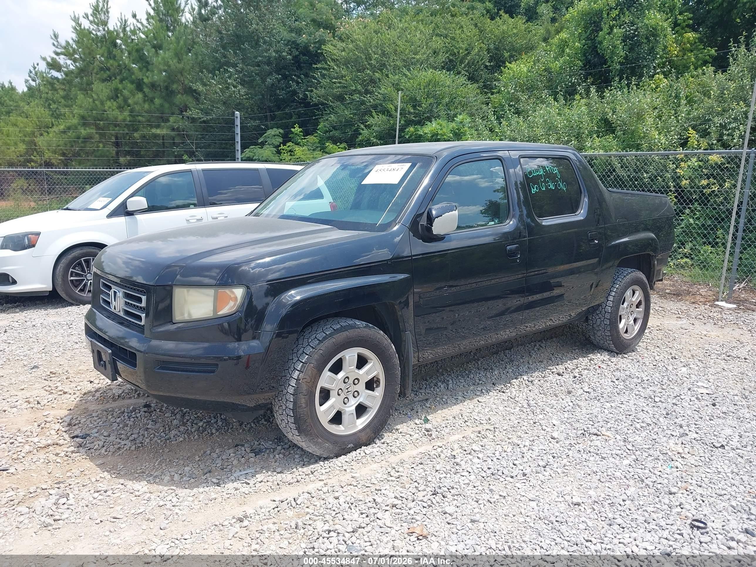 2008 Honda Ridgeline Rts Black vin: 2HJYK16448H524185
