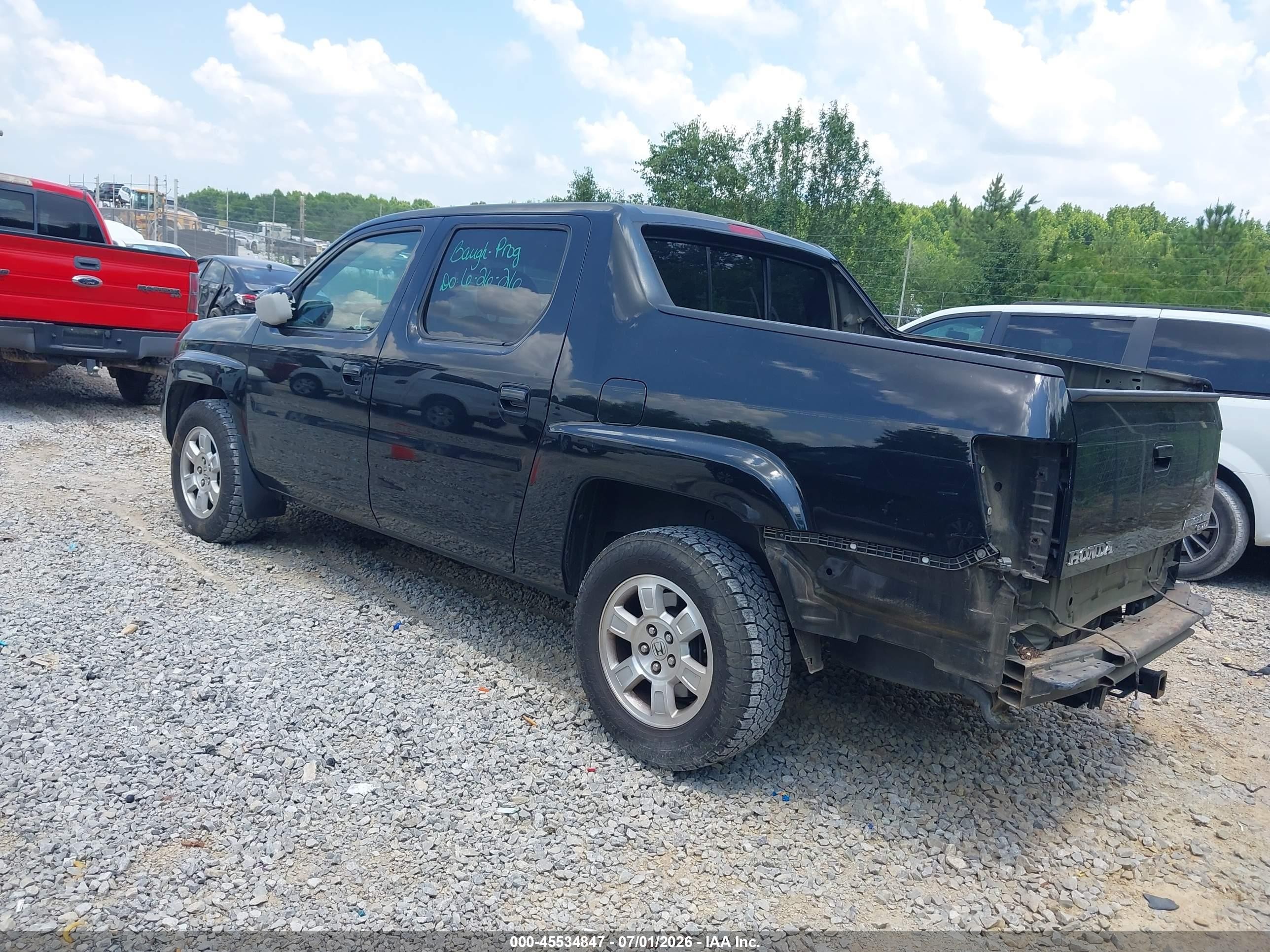 2008 Honda Ridgeline Rts Black vin: 2HJYK16448H524185