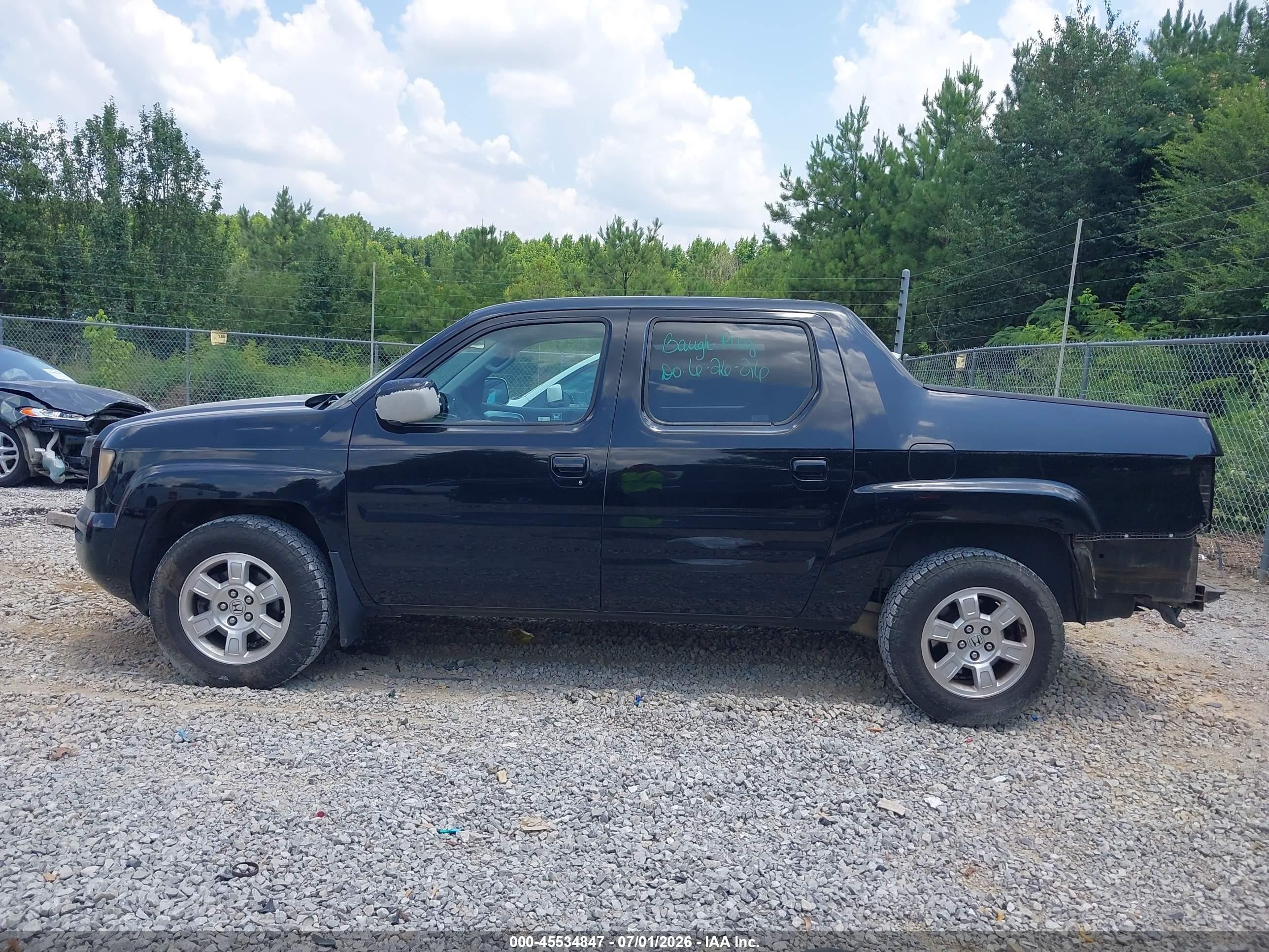 2008 Honda Ridgeline Rts Black vin: 2HJYK16448H524185