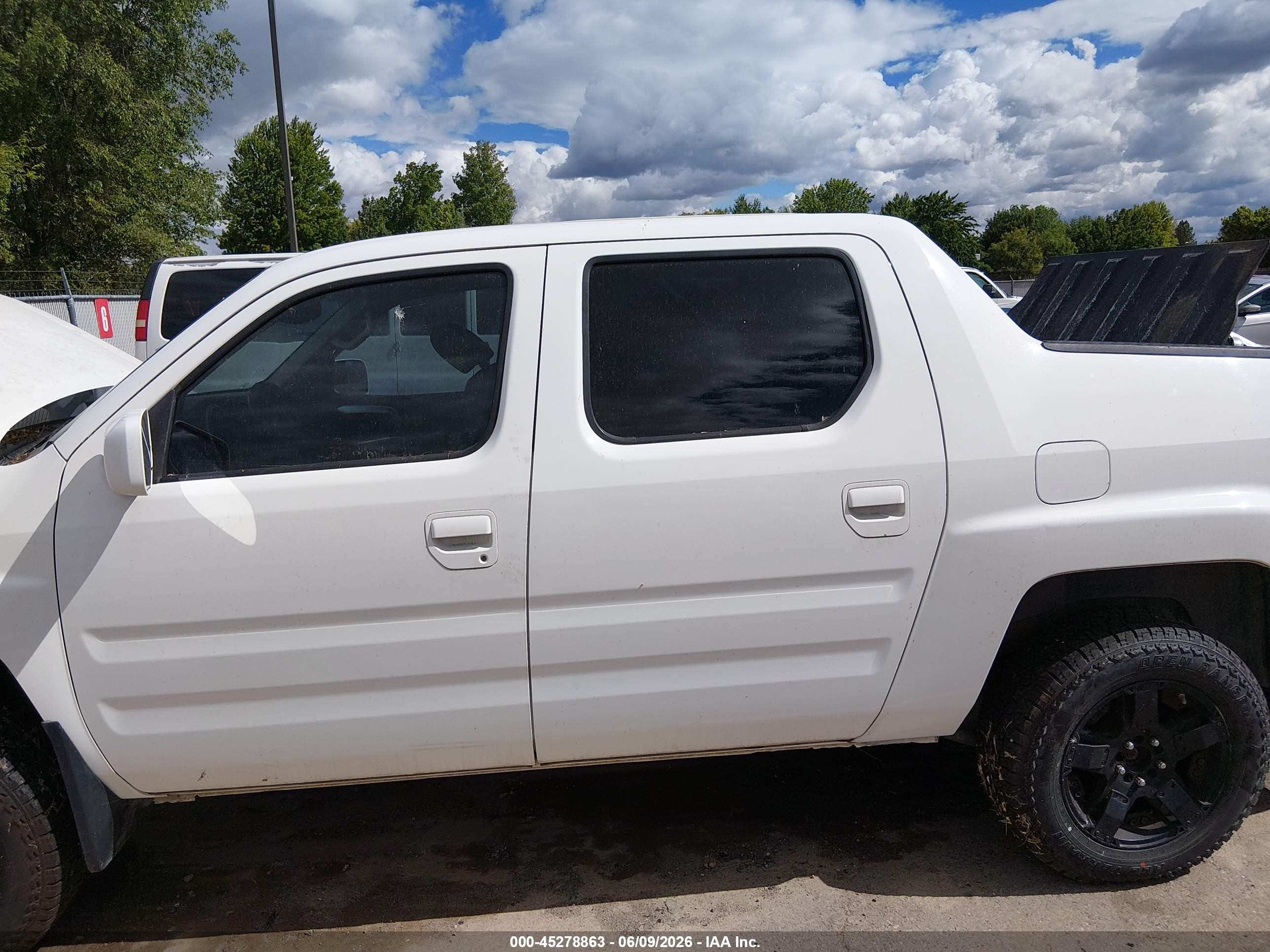 2008 Honda Ridgeline Rts White vin: 2HJYK16448H524672