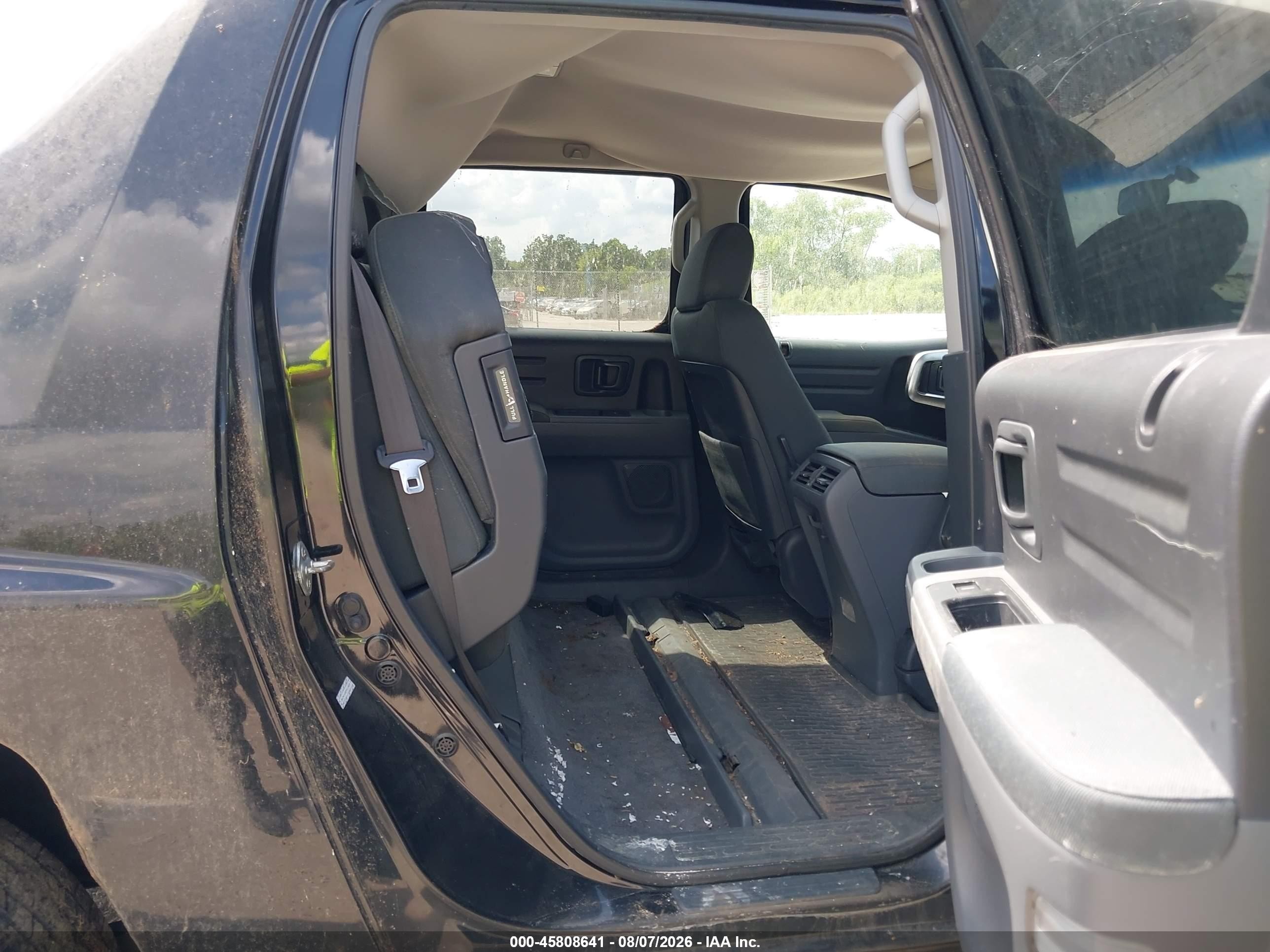 2007 Honda Ridgeline Rts Black vin: 2HJYK16457H513419