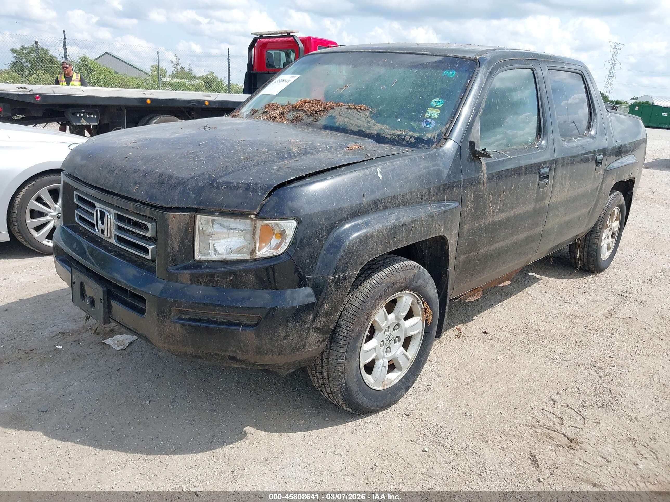 2007 Honda Ridgeline Rts Black vin: 2HJYK16457H513419